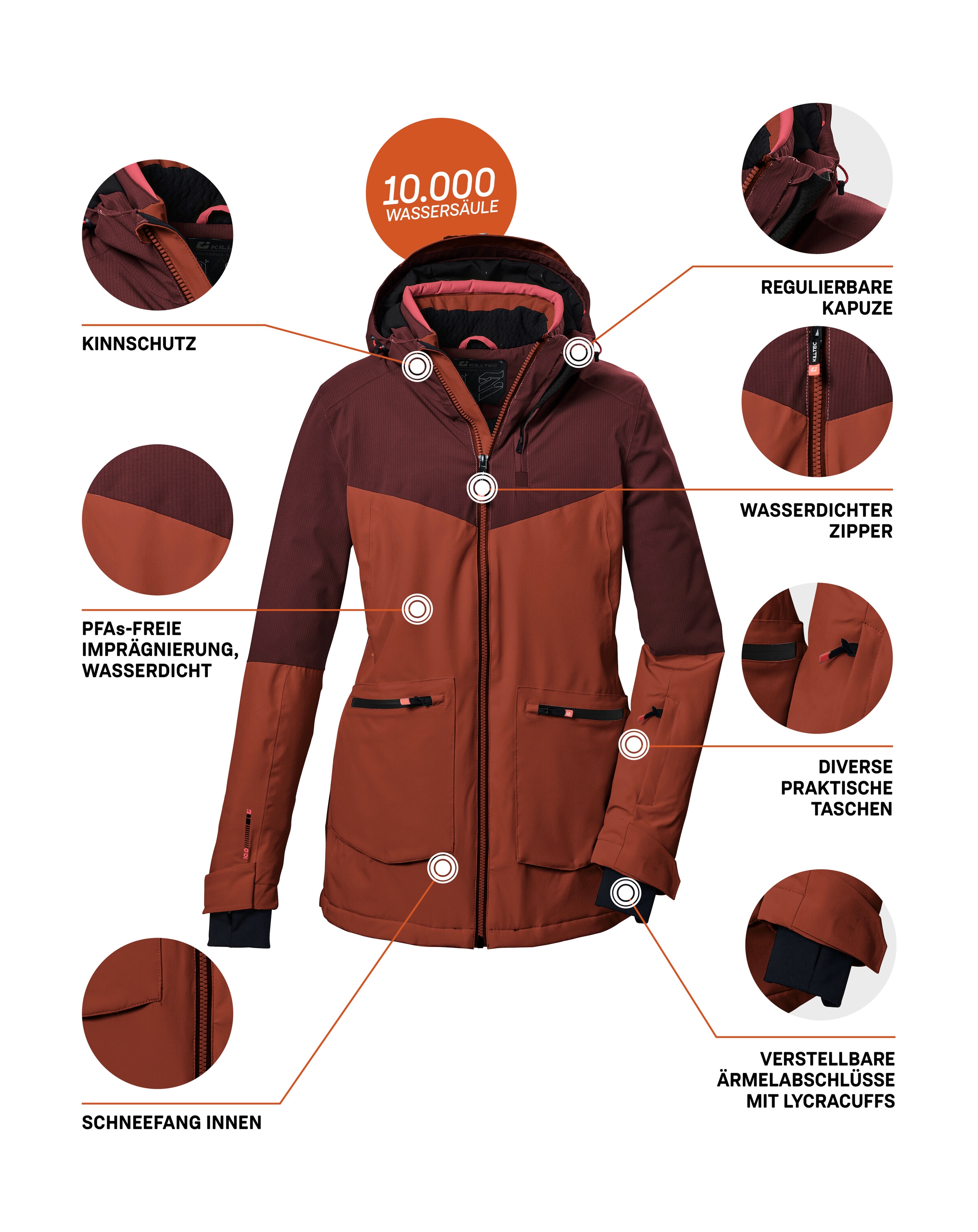 Killtec Veste de ski »KSW 40 WMN SKI JCKT« imperméable, respirant, coutures soudées, nombreuses poches