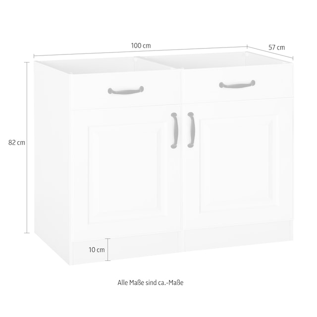 ♕ wiho Küchen Unterschrank »Erla«, 100 cm breit mit Kassettenfront, ohne  Arbeitsplatte versandkostenfrei auf