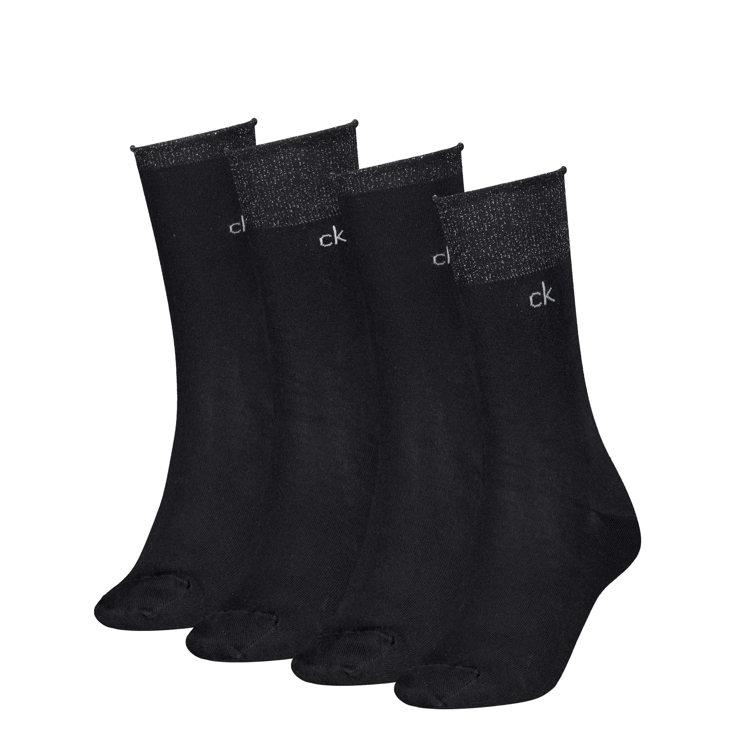 Image of Calvin Klein Socken "CK WOMEN SOCK HOLIDAY PACK LUREX" 4er Pack, 4 Stk. tlg. Glitzerfäden, Logostickerei, kleiner Rollrand
