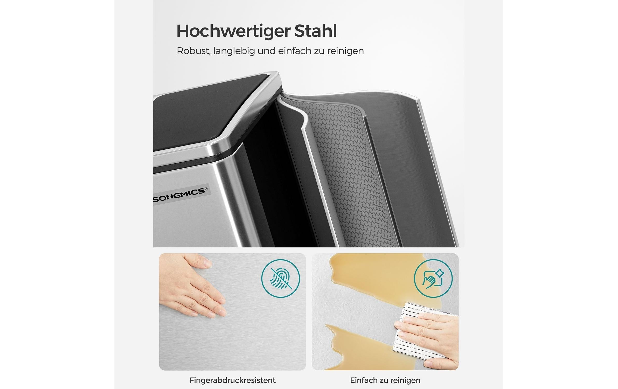 SONGMICS Mülleimer »30 l«, 2 Behälter