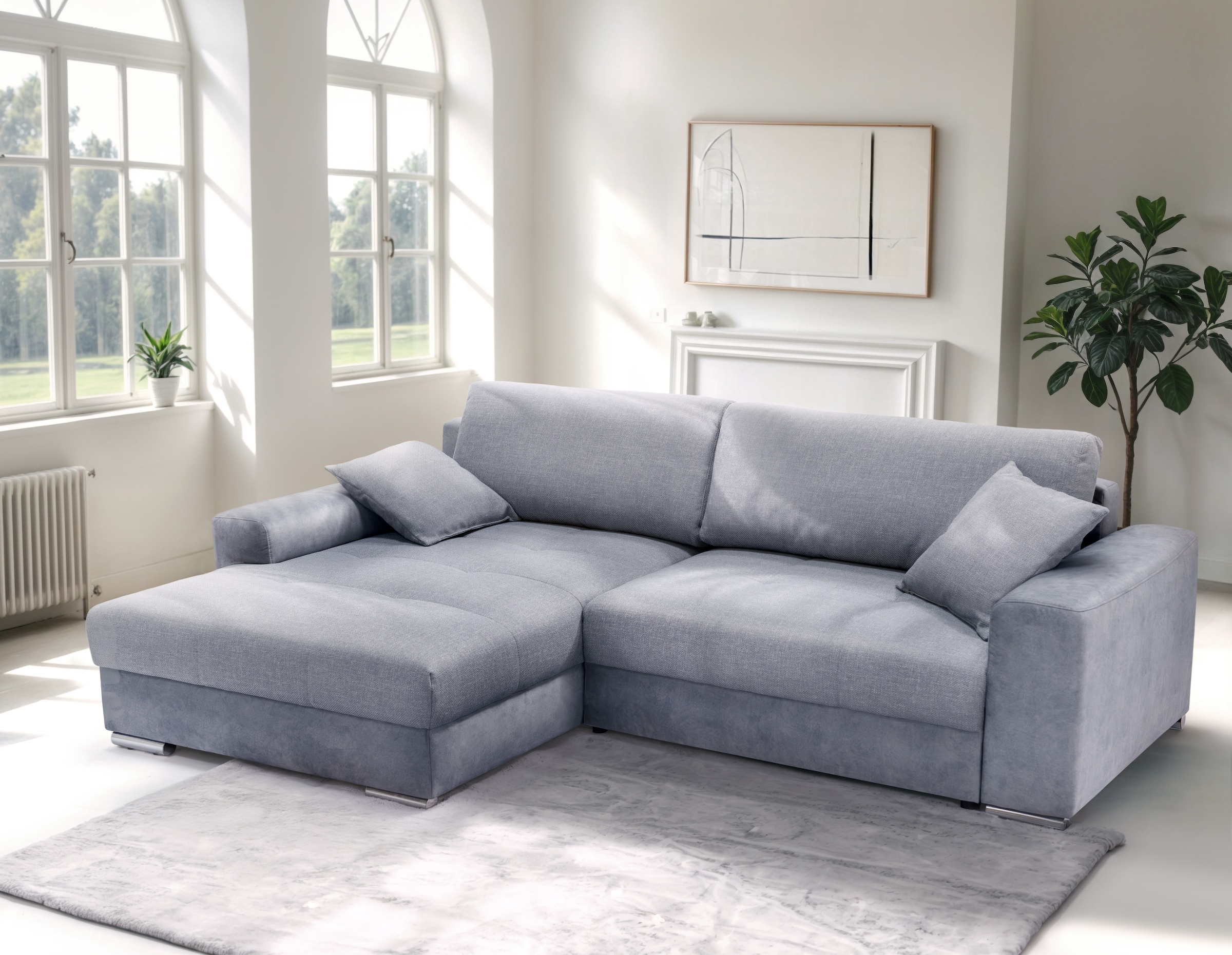 Image of exxpo - sofa fashion Ecksofa "Larnaca, inkl. Bettfunktion & Bettkasten, bequem, Breite 269cm" mit extrabreiten Rückenkissen und 2 Zierkissen