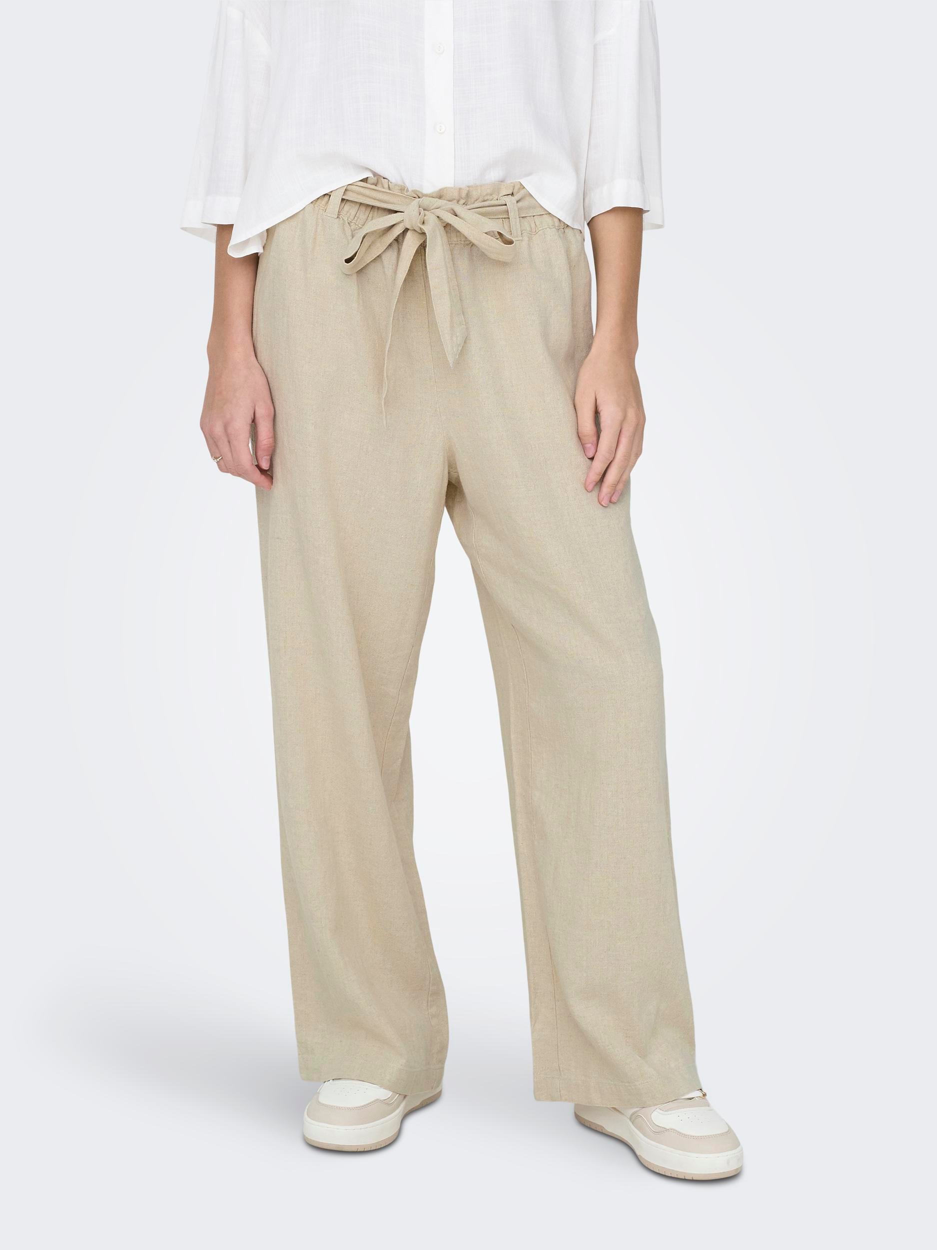 Image of JDY Culotte "JDYSAY MW LINEN BELT PANT WVN NOOS" Sommerhose mit Leinen