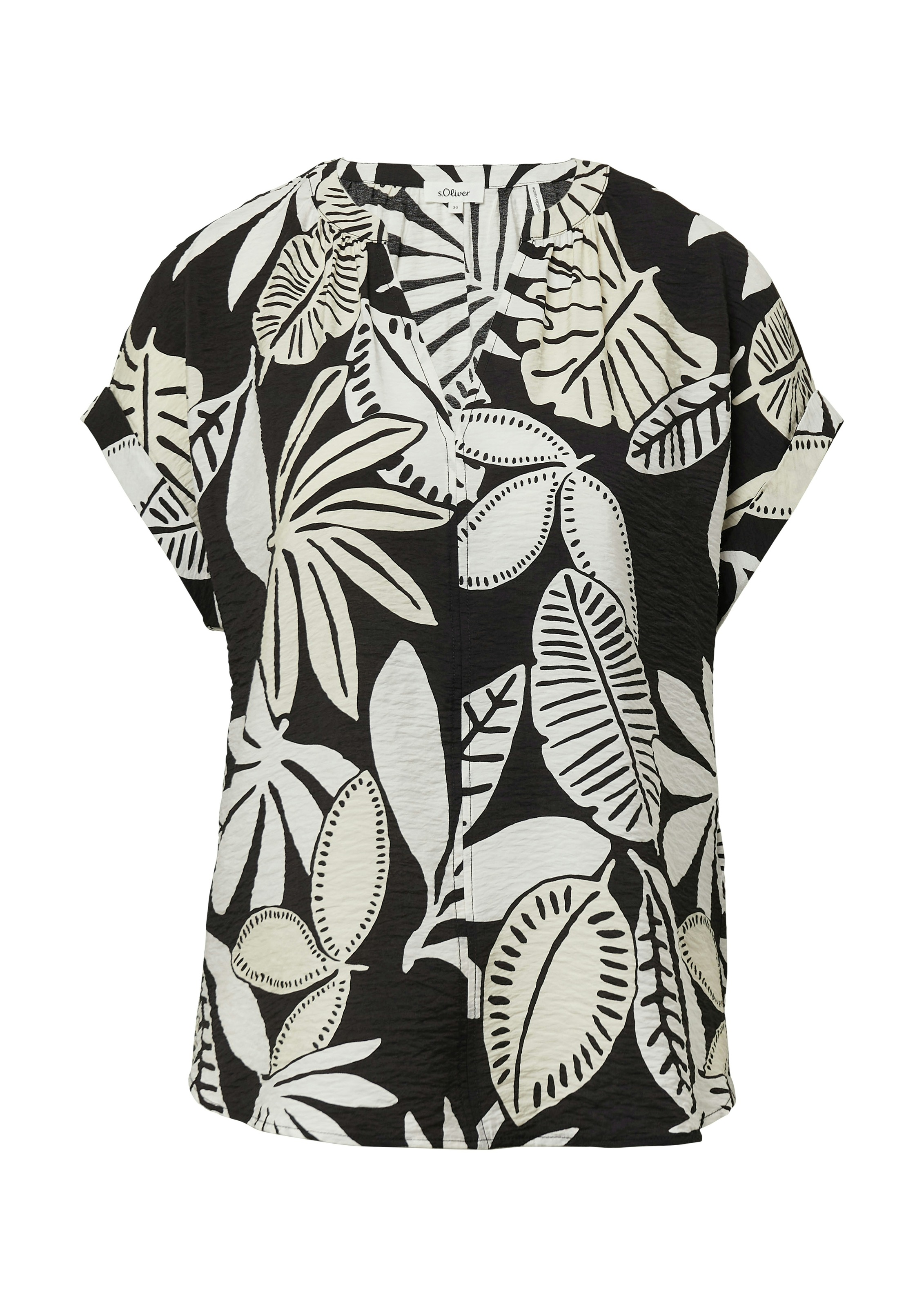 s.Oliver Blouse à pression avec détails froncés