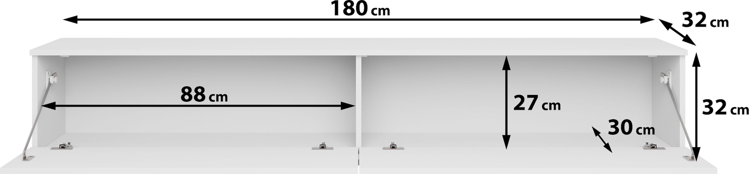 GOODproduct Lowboard »Kenia« 1 Stk. tlg. 2 Klappen – flexibel hängend oder stehend montierbar