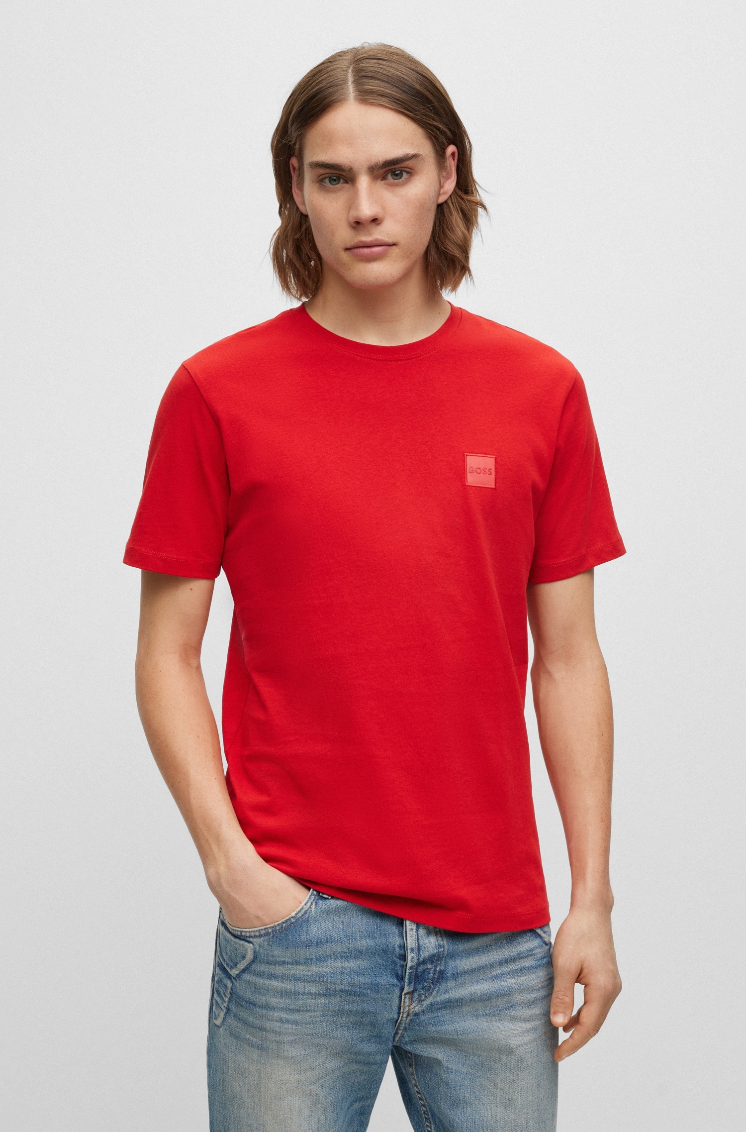 BOSS ORANGE T-Shirt, mit BOSS-Stickerei auf der Brust
