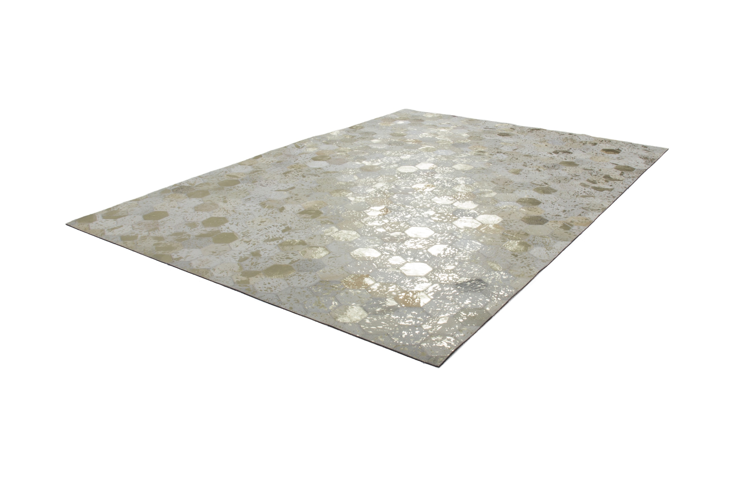Kayoom Teppich »Spark 210«, rechteckig, 8 mm Höhe, 100% Leder, Unikat, fusselarm, Allergiker & Fussbodenheizung geeignet