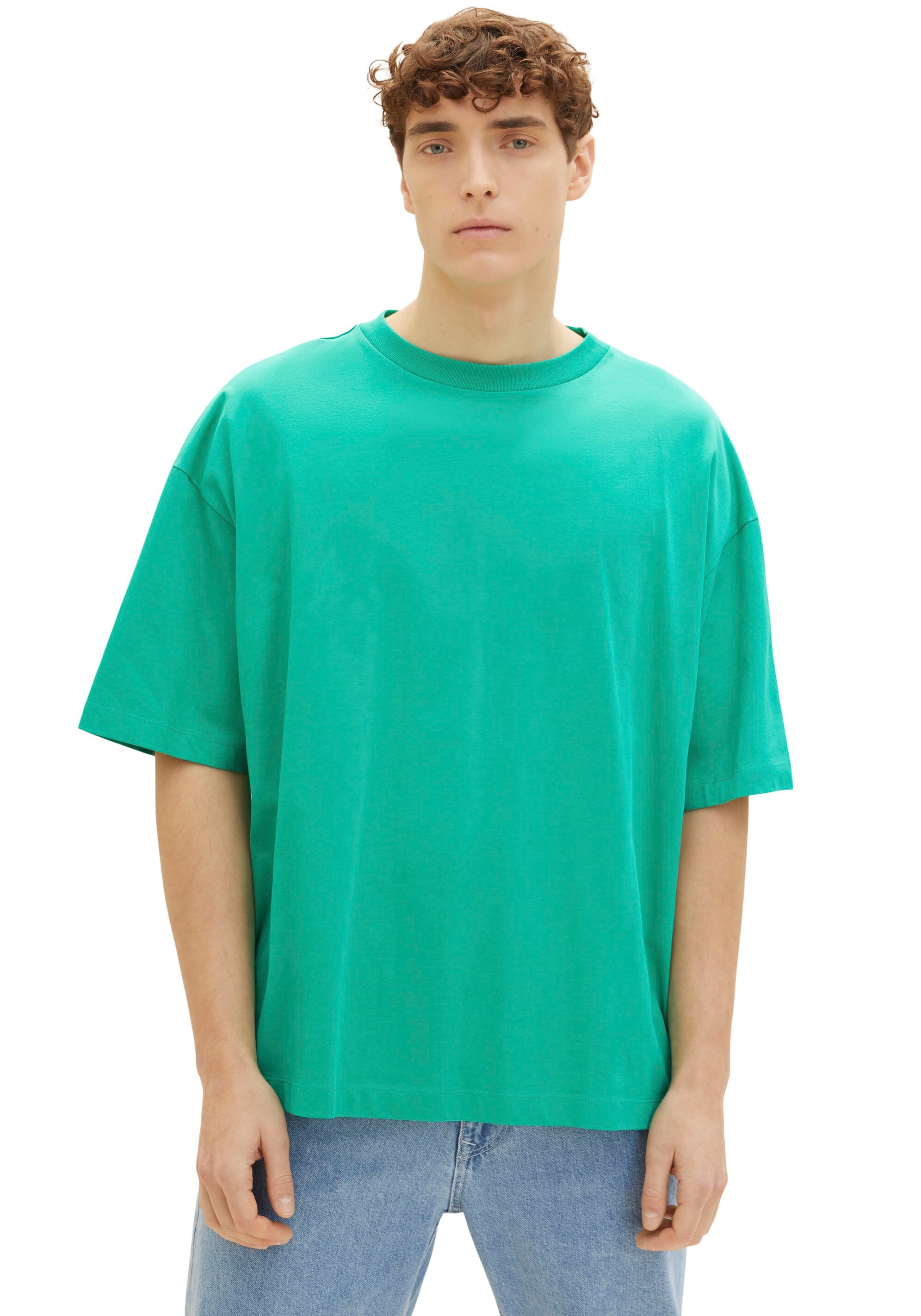 TOM TAILOR Denim Oversize-Shirt, mit Rundhalsausschnitt