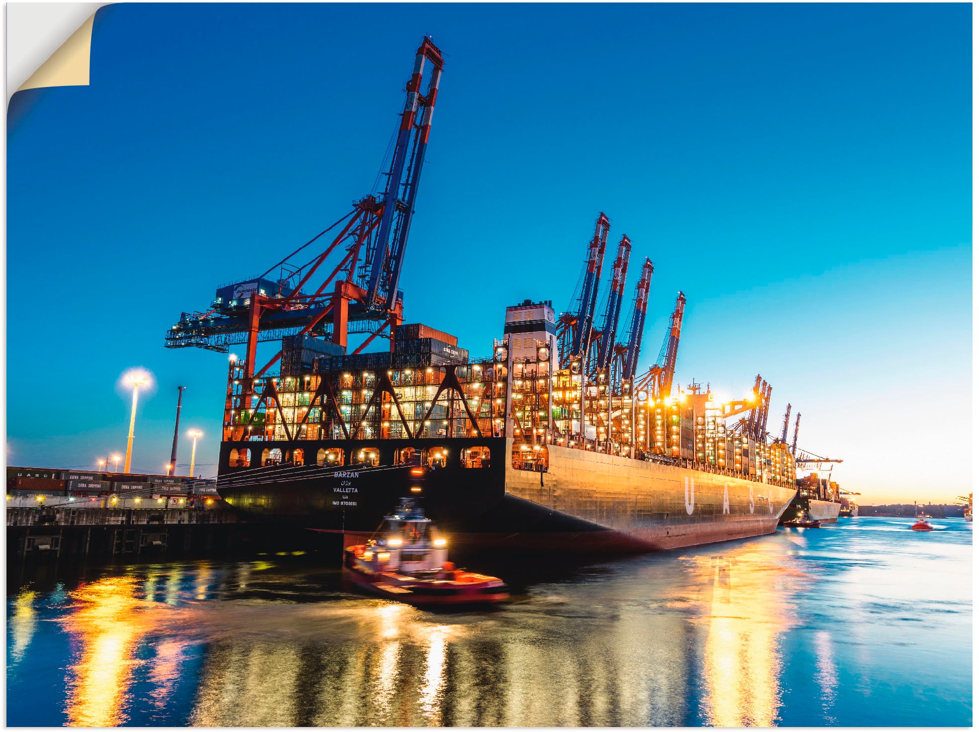 Image of Artland Wandbild »Hamburg Hafen«, Deutschland, (1 St.), in vielen Grössen & Produktarten - Alubild / Outdoorbild für den Aussenbereich, Leinwandbild, Poster, Wandaufkleber / Wandtattoo auch für Badezimmer geeignet bei Ackermann Versand Schweiz