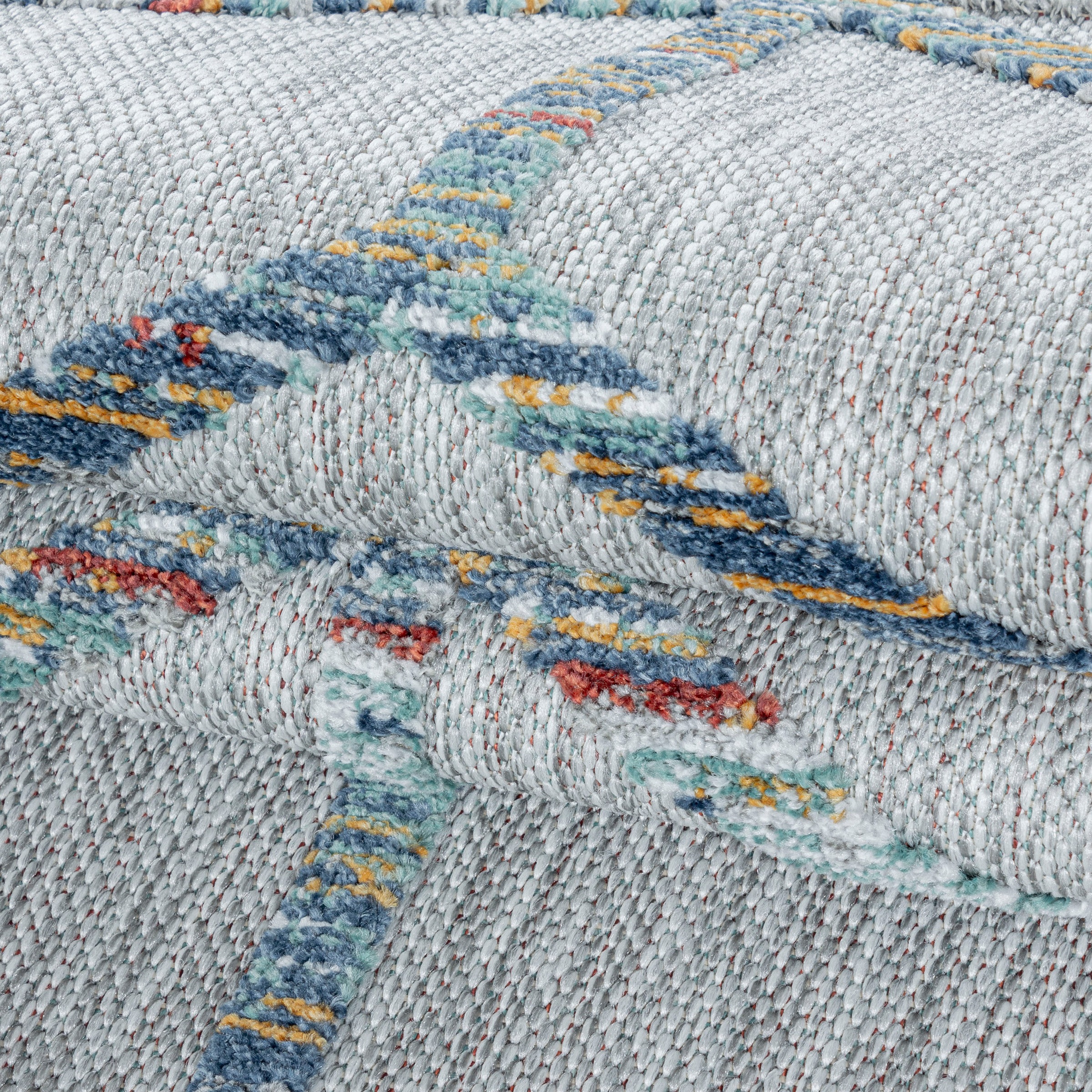 Ayyildiz Teppiche Teppich »BAHAMA 5151«, rechteckig, 8 mm Höhe, Läufer, Flachflor mit Hoch-Tief-Struktur, In-und Outdoor geeignet