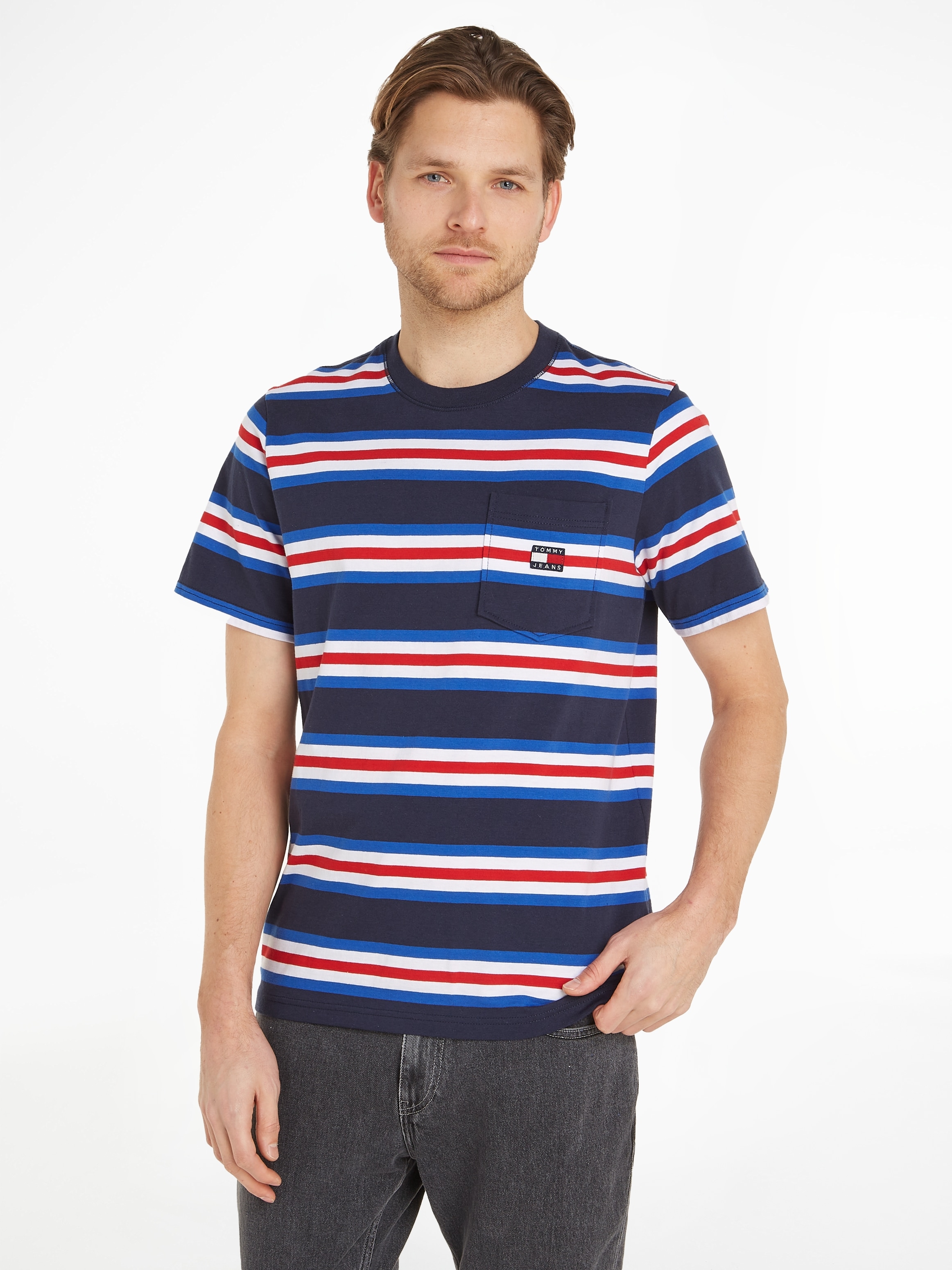 ♕ Tommy Jeans T-Shirt »TJM REG FLAG STRIPE TEE« versandkostenfrei auf