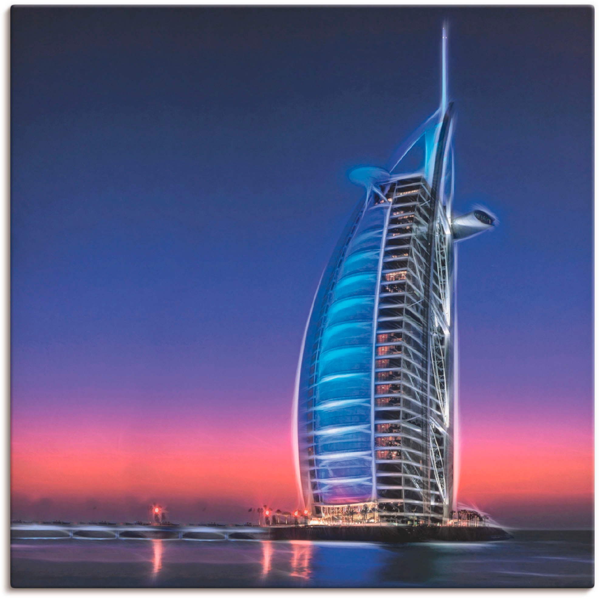 Image of Artland Wandbild »Dubai Skyline abstrakte Collage«, Gebäude, (1 St.), in vielen Grössen & Produktarten -Leinwandbild, Poster, Wandaufkleber / Wandtattoo auch für Badezimmer geeignet bei Ackermann Versand Schweiz