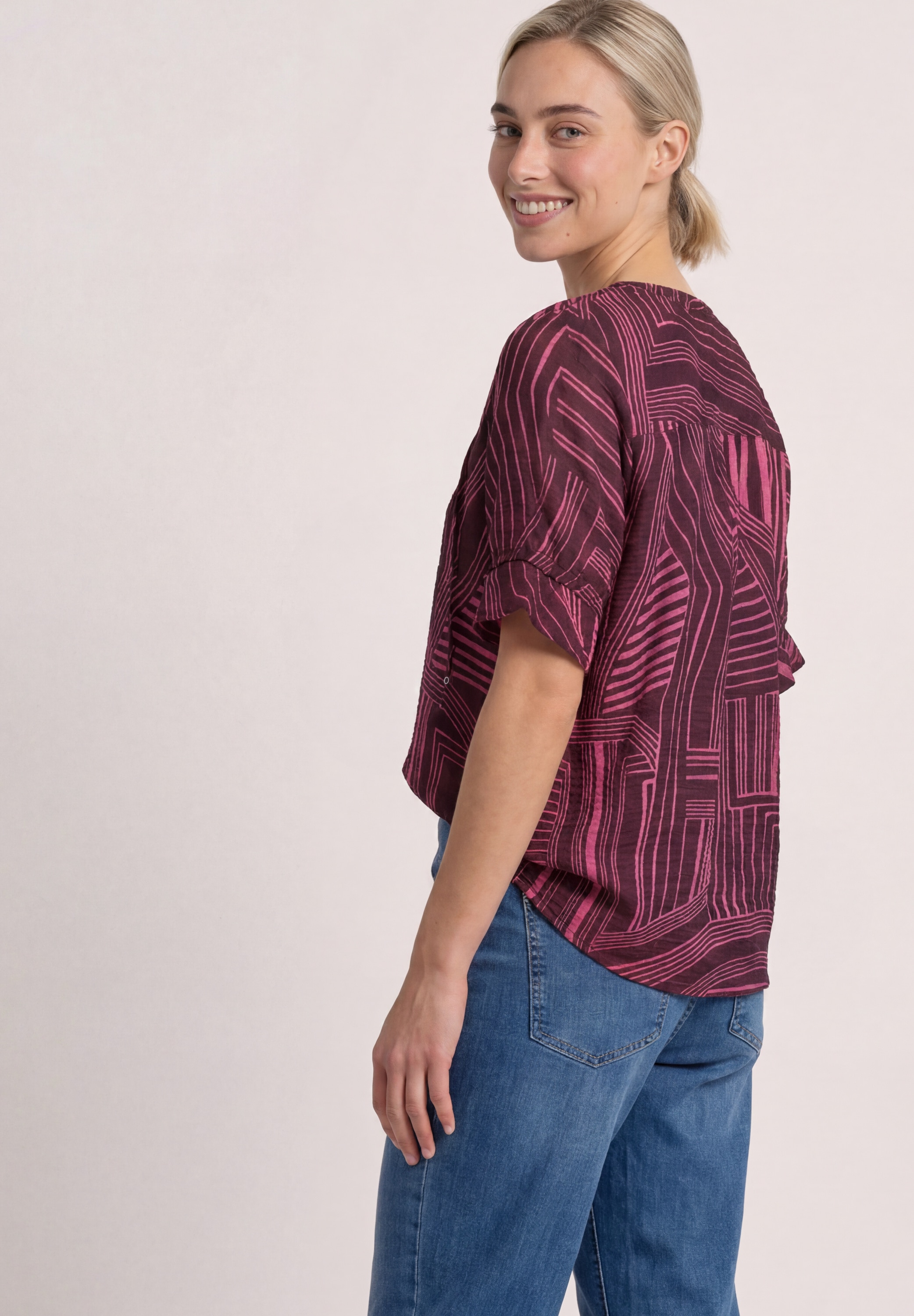 STREET ONE Blouse à manches courtes Blouse d'été tunique manches courtes avec motif graphique