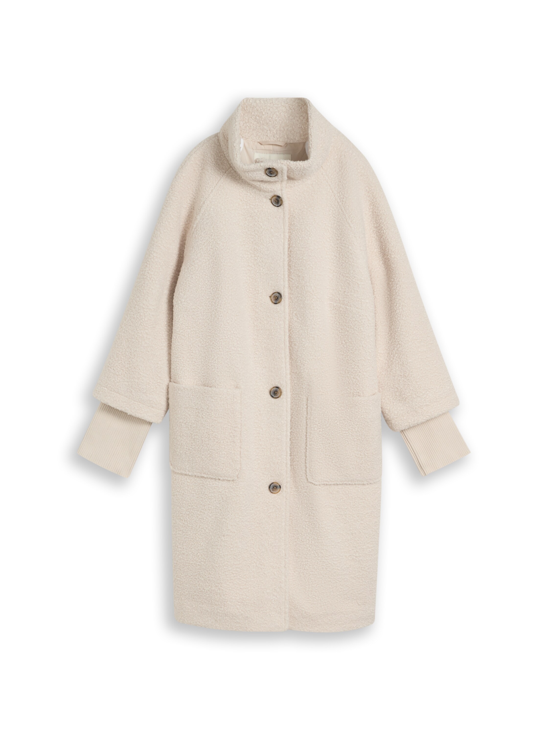 TOM TAILOR PLUS Manteau long Manteau d'hiver / peluche teddy / avec patte de boutonnage et col montant