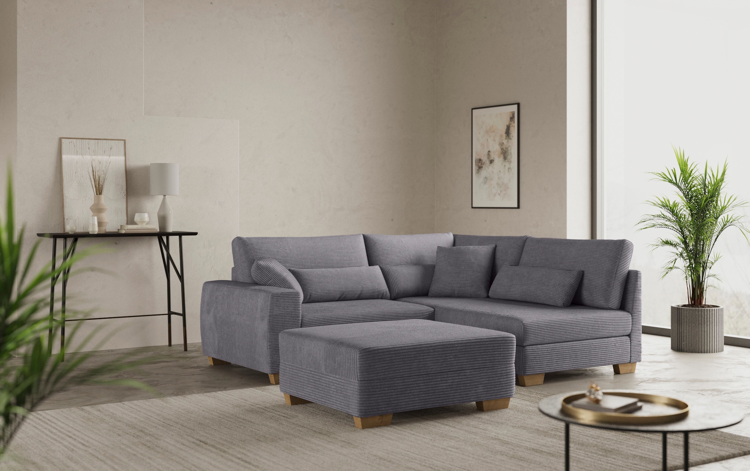 Mr. Couch Tabouret »Hilla« Mit Federkern, wahlweise mit DuraSpring-Taschenfederkern