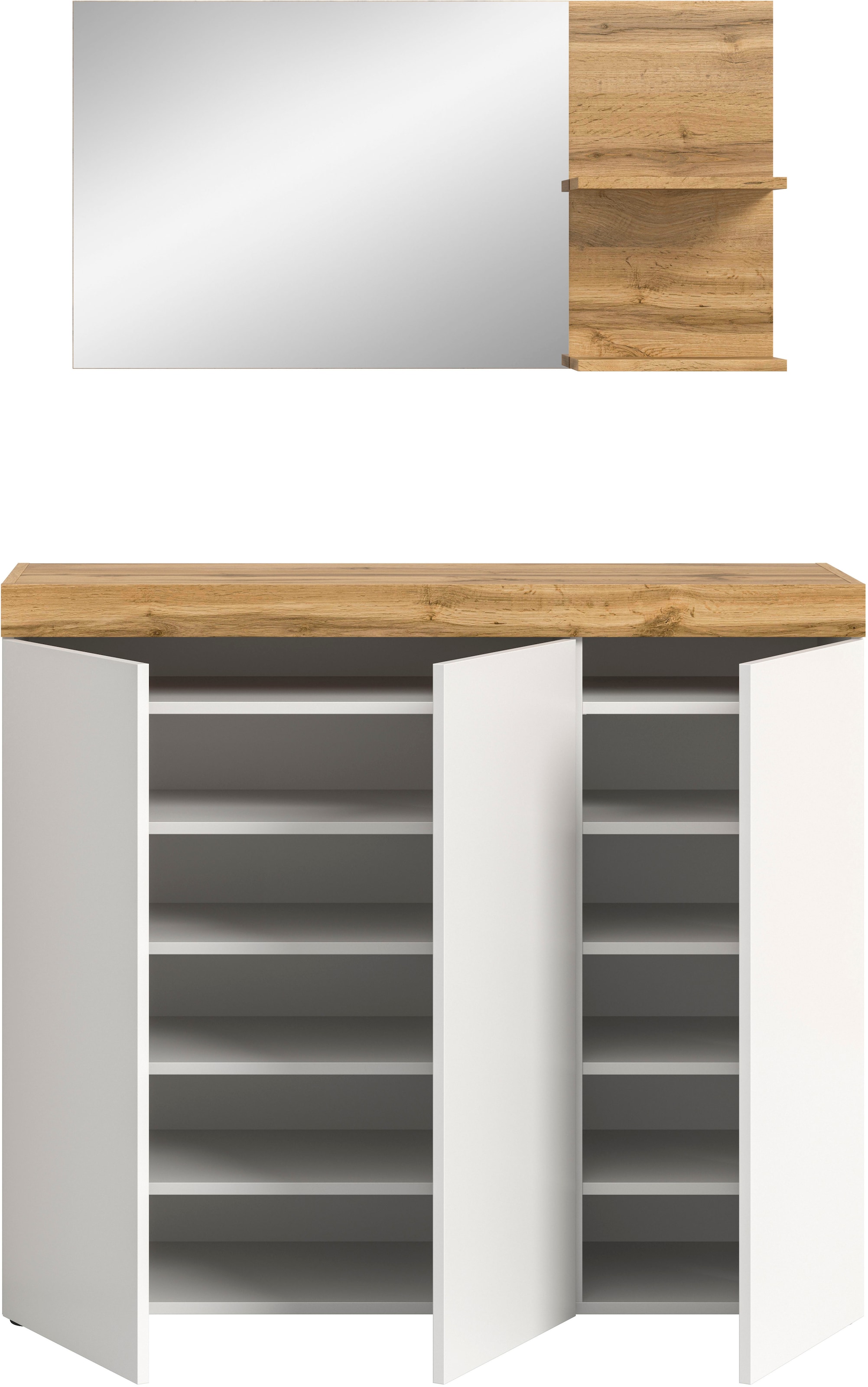 GOODproduct Ensemble de vestiaires »MAMBO, TOPSELLER!, 2-teilige Kombination, stehend & hängend montierbar« bestehend aus: Kommode, Spiegel, 2 cuis tlg.