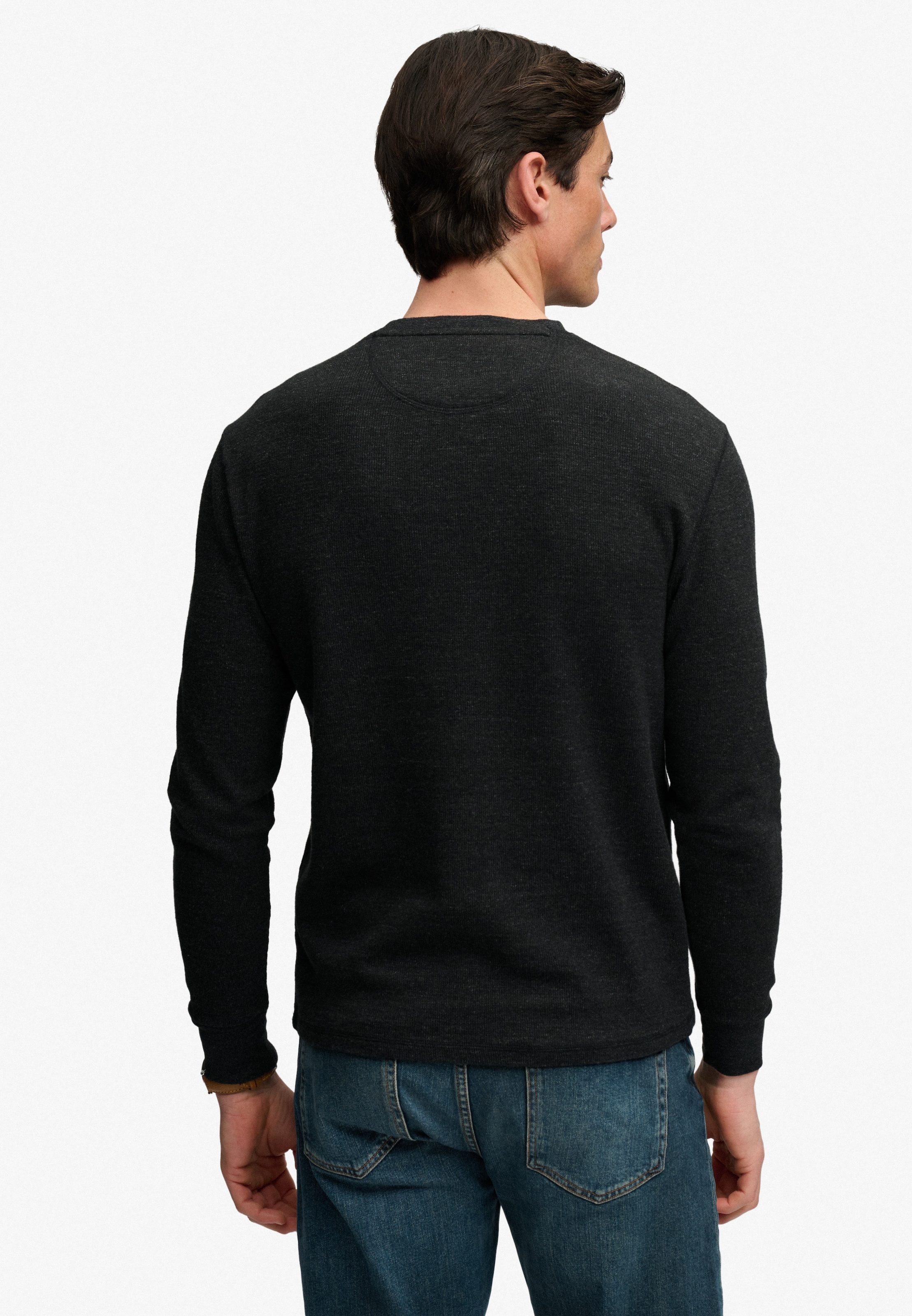 Superdry Langarmshirt »CLASSIC SLUB WAFFLE TOP« aus Baumwolle, Relaxed Fit, mit Rundhalsausschnitt