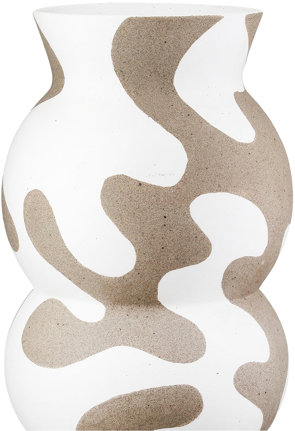 GILDE Tischvase »Vase rund Areno beige; weiss H. 35 cm«, (1 St.)