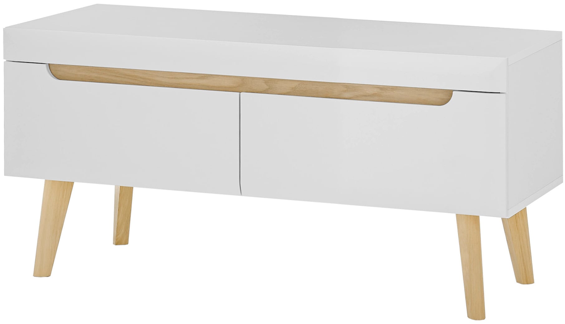 INOSIGN Lowboard »Torge, TV-Unterschrank, TV-Kommode, Fernsehschrank, TV-Board«, (1 St.), abgeschrägte Füsse, drei Farben, Scandi Design, 107 cm breit