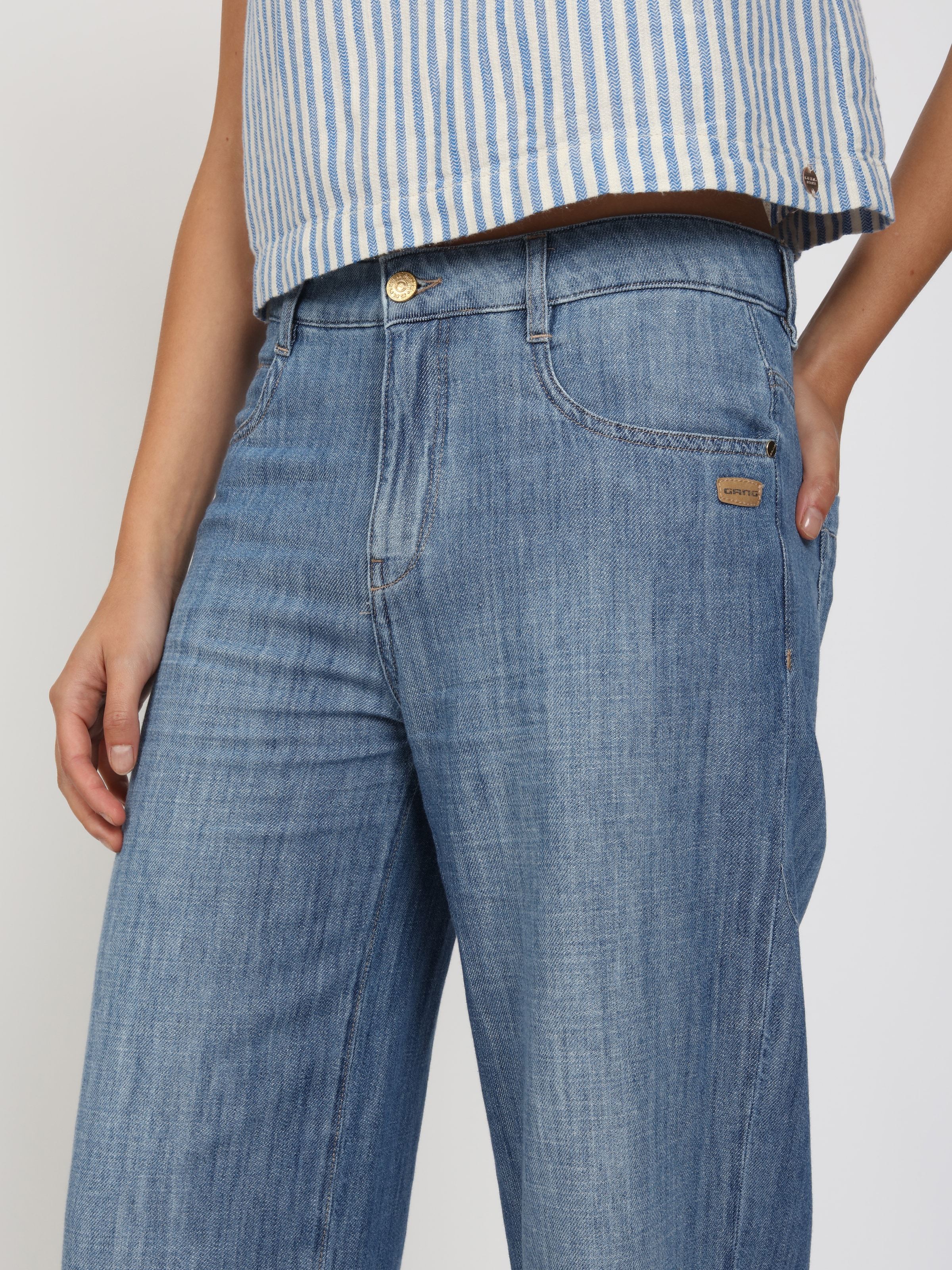 GANG Jeans large »94CAROL CULOTTE« denim clair, style 5 poches