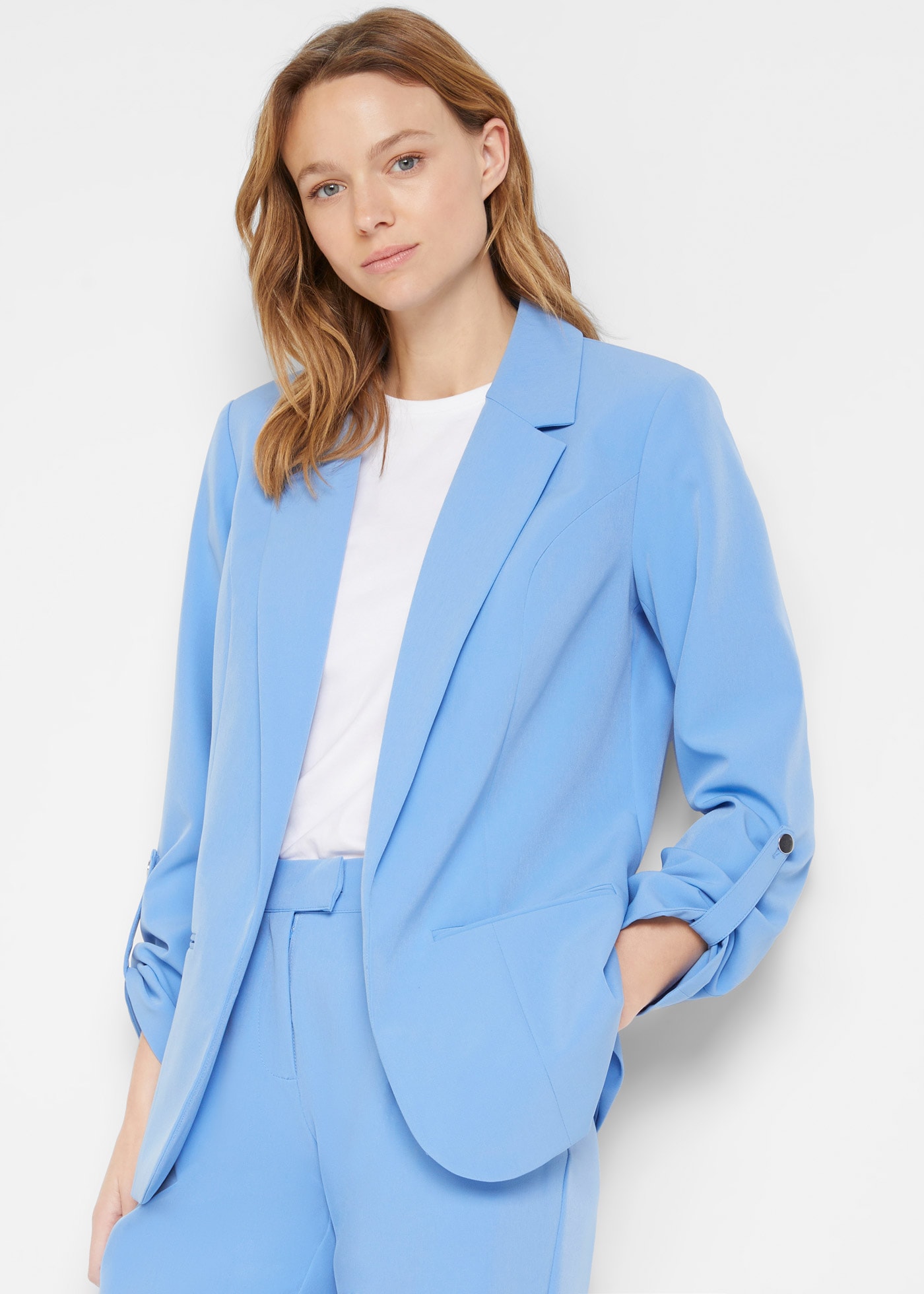 Image of bonprix Jackenblazer "Blazer" mit klassischem Reverskragen, mit Stretch-Material, Krempelärmel