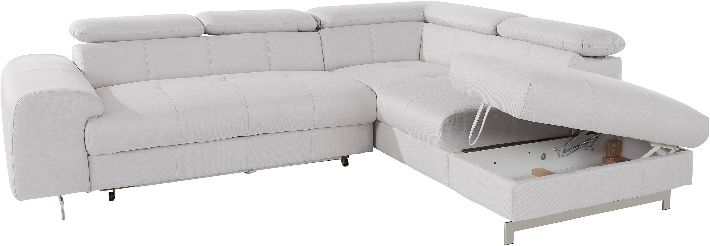COTTA Ecksofa »Chef L-Form«, mit Kopfteilverstellung, wahlweise mit Bettfunktion & Bettkasten