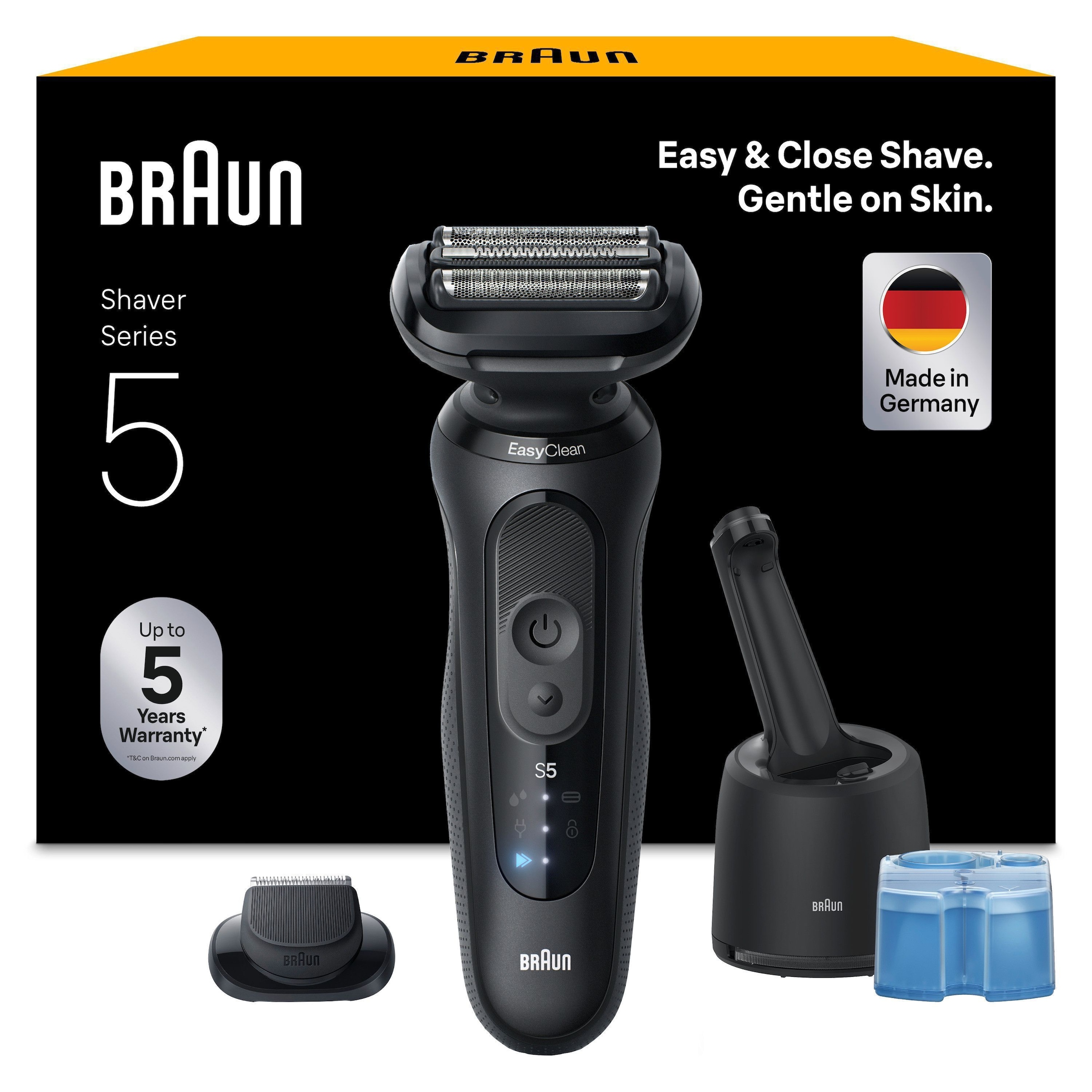 Image of Braun Elektrorasierer "Series 5 52-N7200cc" Reinigungsstation Wasserdichter Folienrasierer, mit Präzisionstrimmer