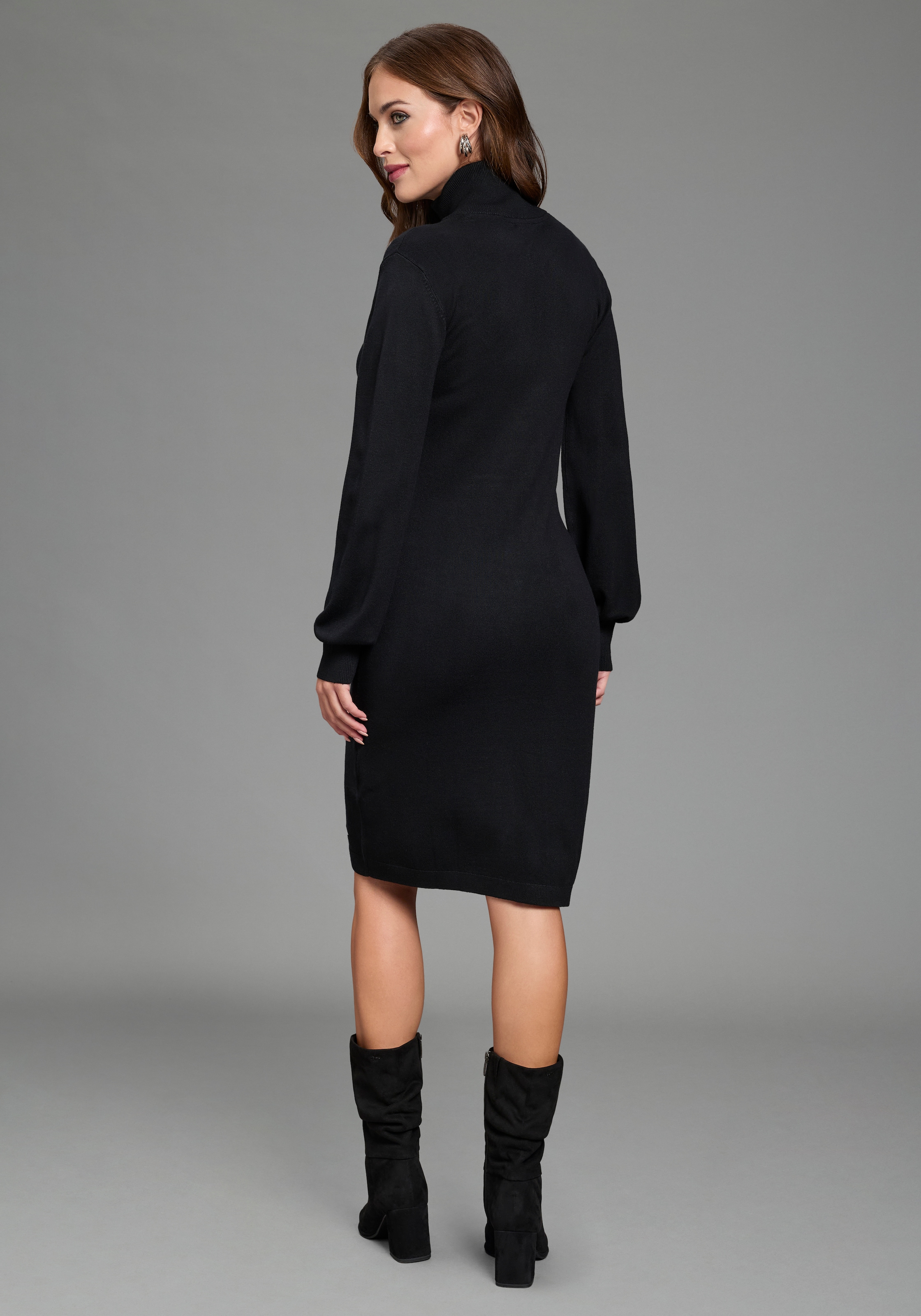 Laura Scott Robe en tricot avec col Troyer en forme mini