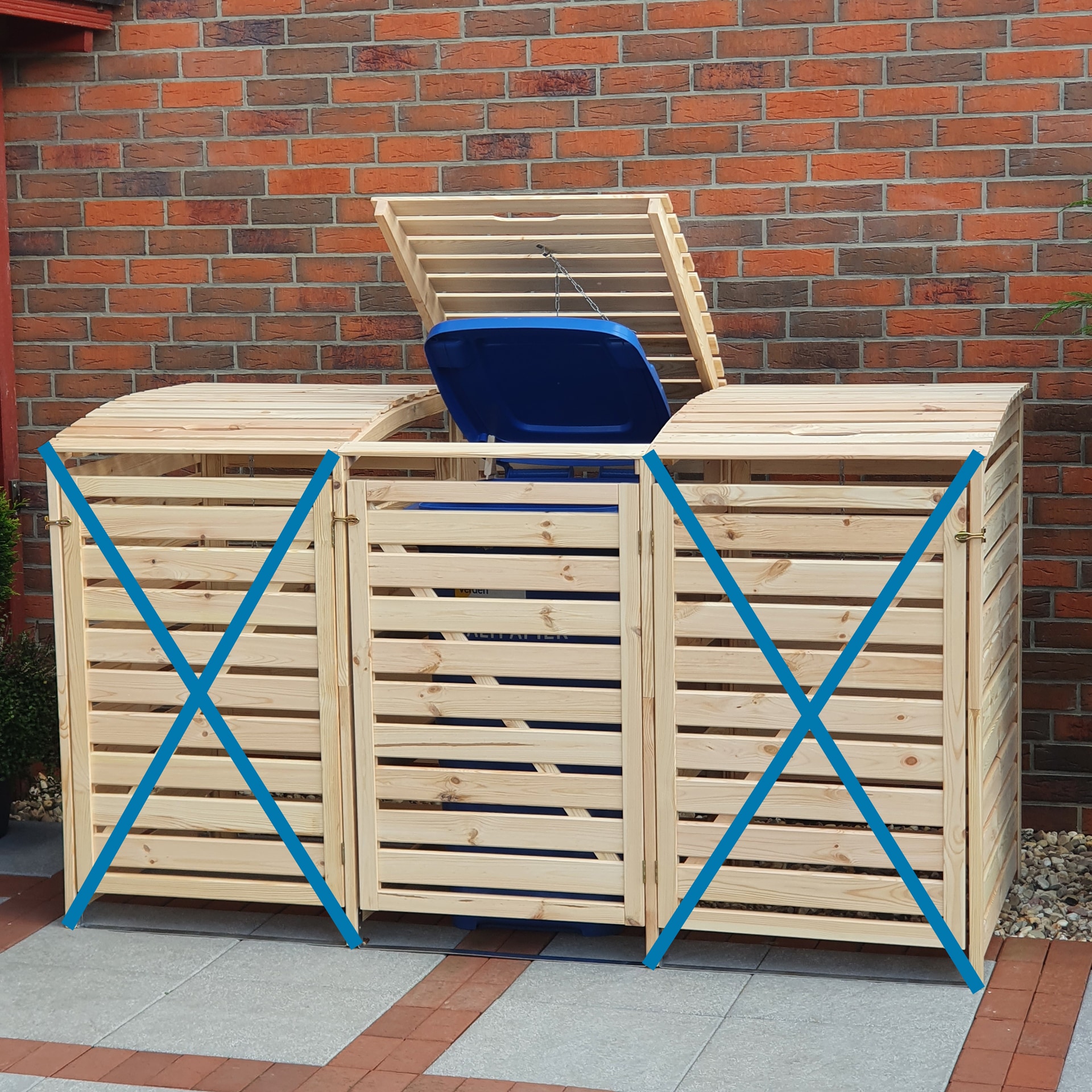 promadino Coffre à poubelles »Erweiterungsset für Vario III, aus Massivholz« compatible avec toutes les poubelles jusqu'à 240 litres