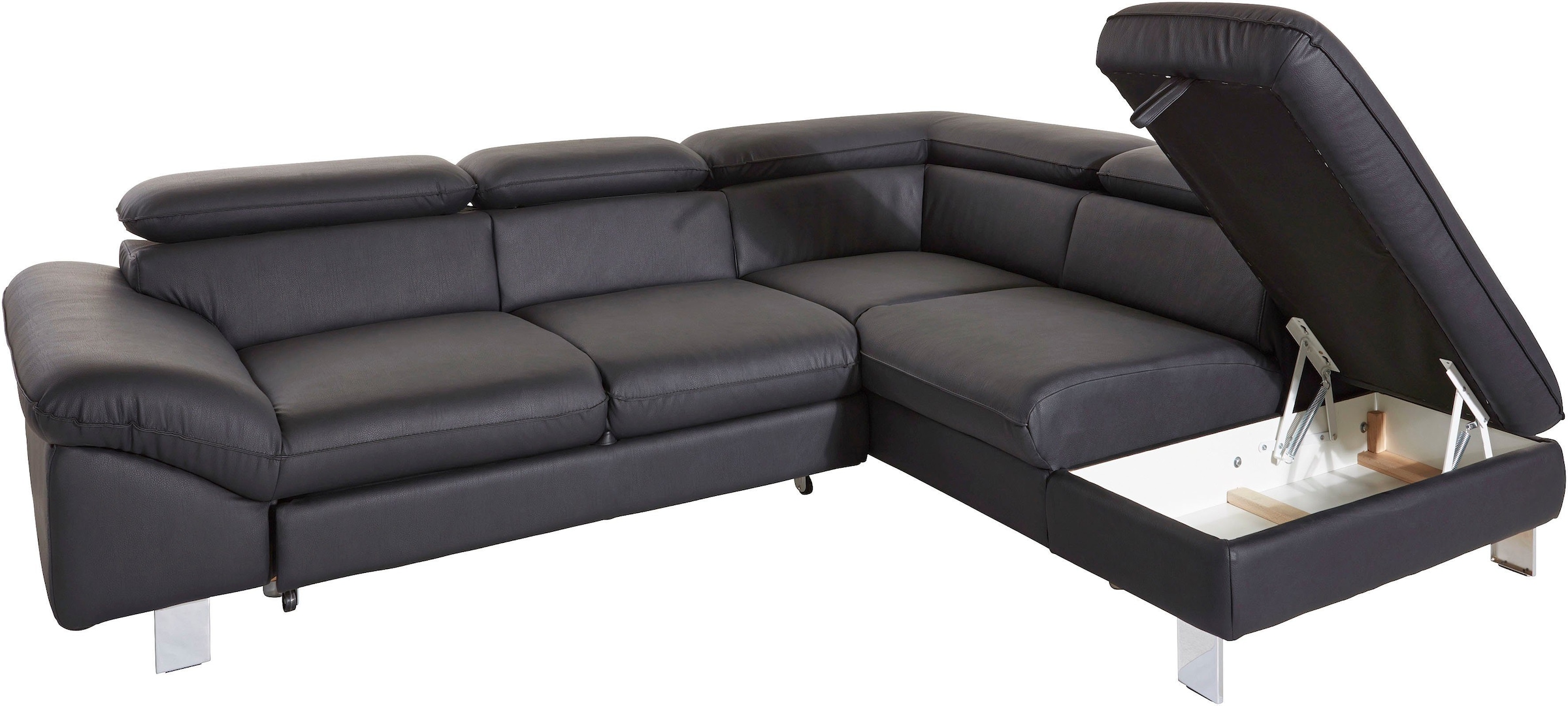 COTTA Polstergarnitur »Driver L-Form«, (Set), Set bestehend aus: Ecksofa mit Kopfteilverstellung & Hocker