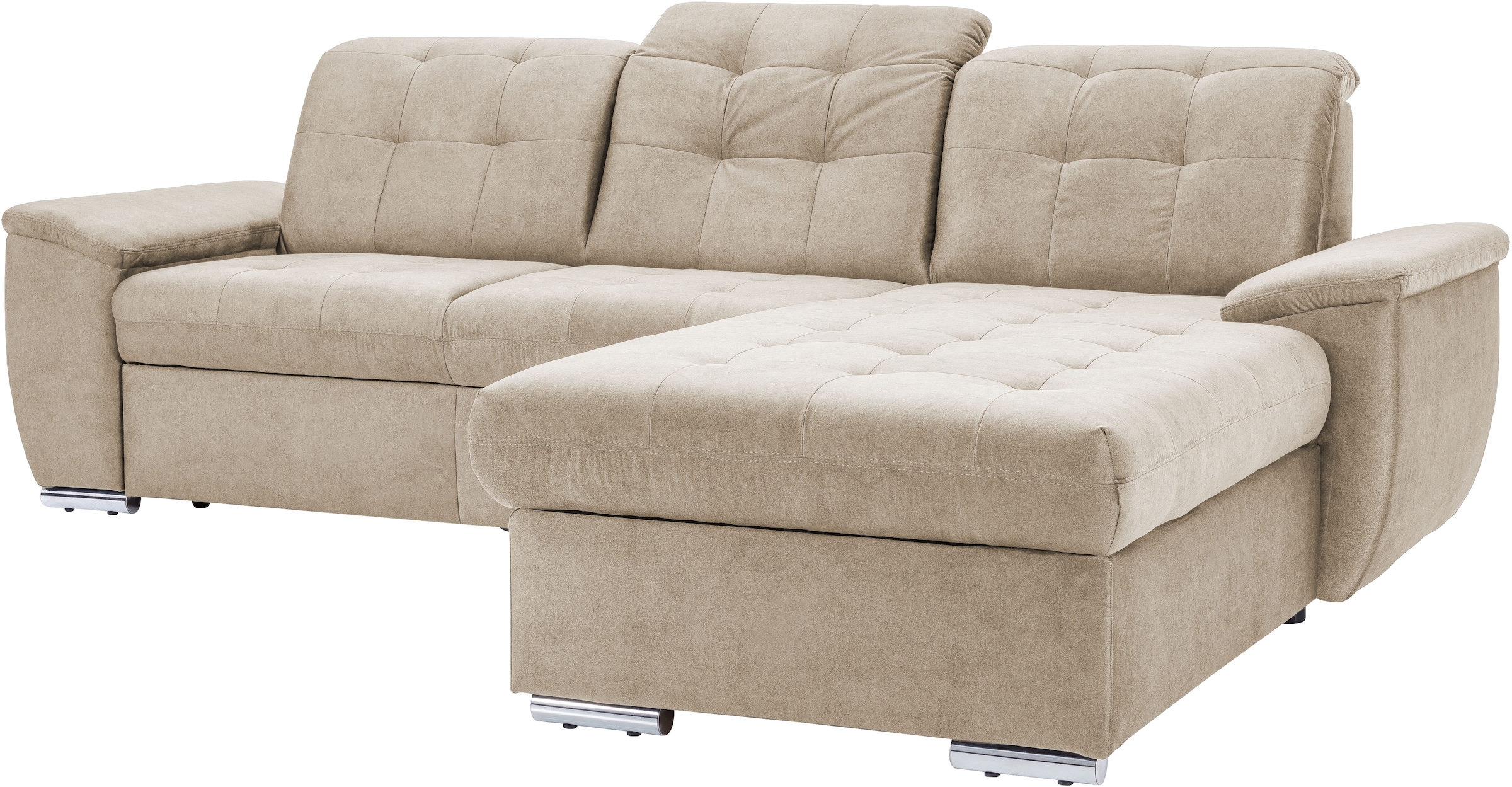 exxpo - sofa fashion Ecksofa »Derby Inkl. Kopfteilverstellung, wahlw. Bett & Bettkasten, L-Form« EXTRA an Komfort zum Relaxen, Entspannen und Wohlfühlen