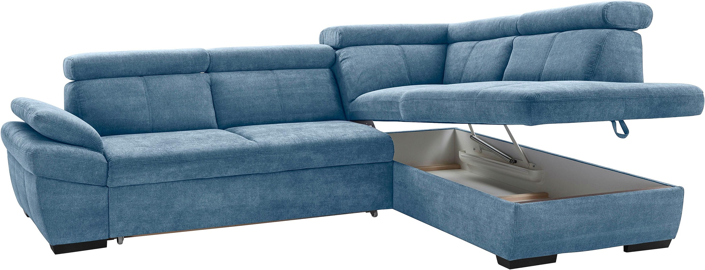 exxpo - sofa fashion Ecksofa »Salerno, klassisch modernes Funktionssofa, hoher Sitzkomfort, L-Form«, inkl. Kopf- und Armteilverstellung, wahlweise mit Bettfunktion