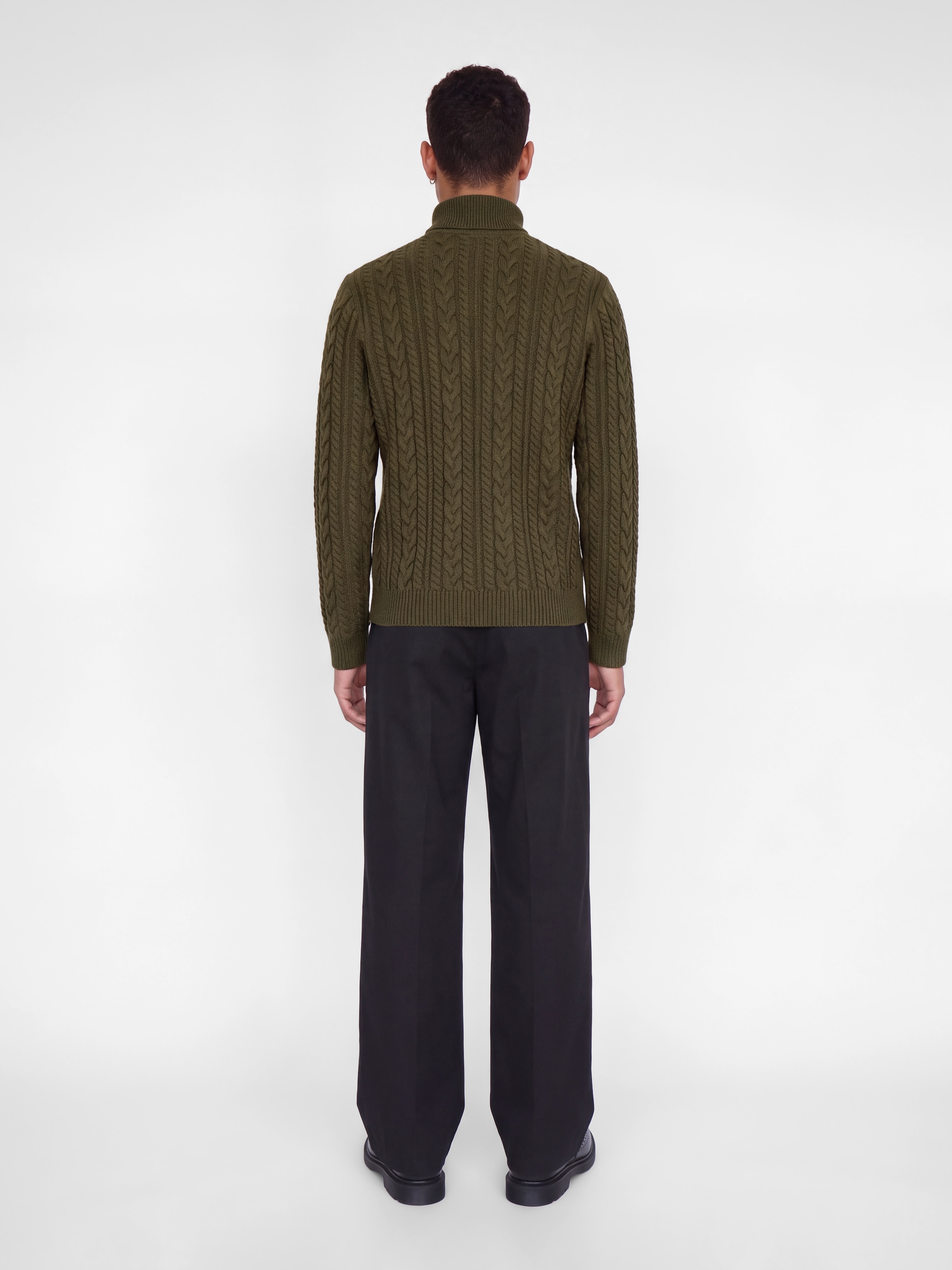 Jack & Jones Pull à col roulé »JPRBLUCALLUM CABLE KNIT ROLL NECK« mélange de matériaux, coupe régulière
