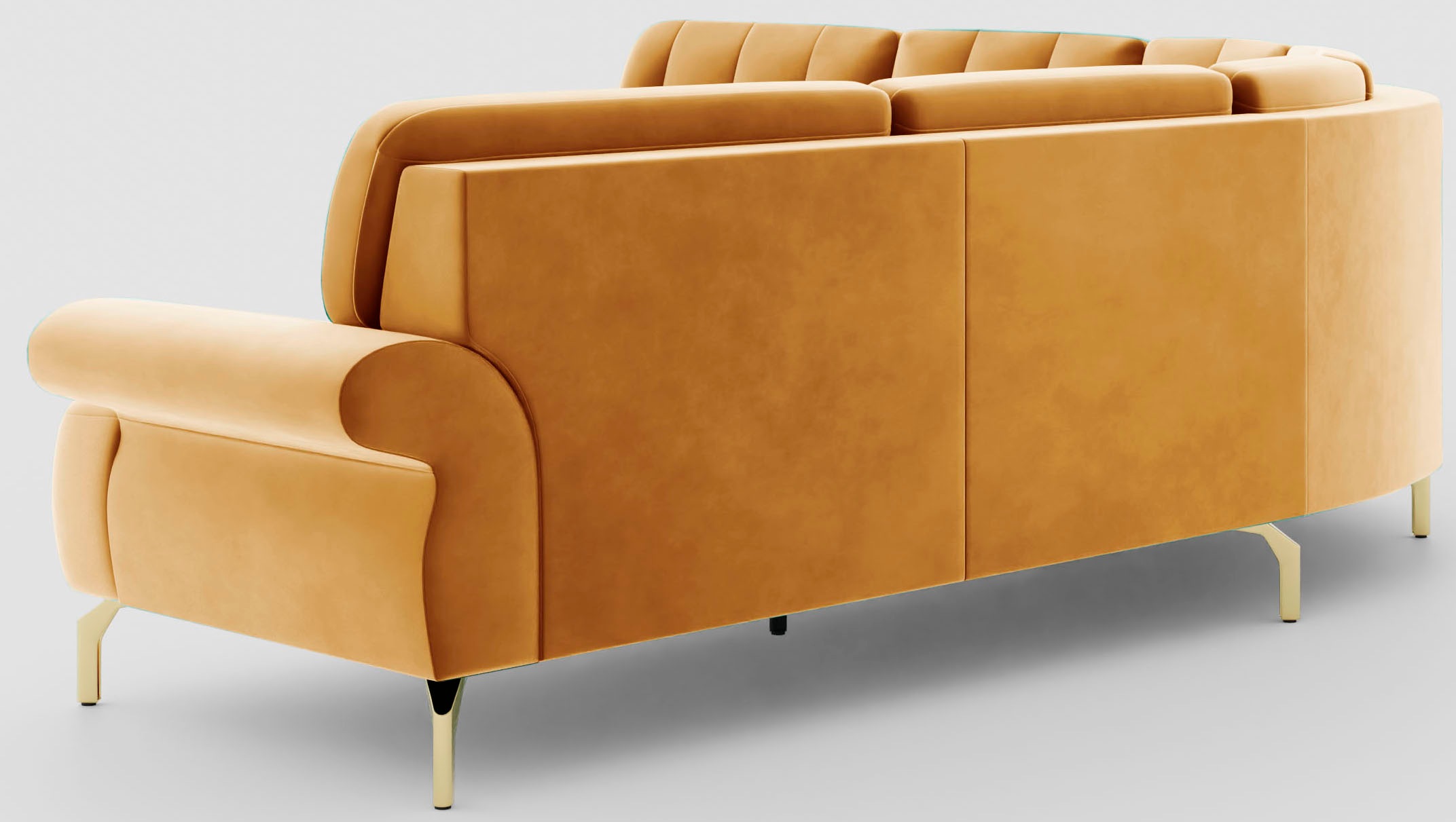 sit&more Ecksofa »Orient 1 L-Form«, inkl. 4 Zierkissen mit Strass-Stein, goldfarbene Metallfüsse