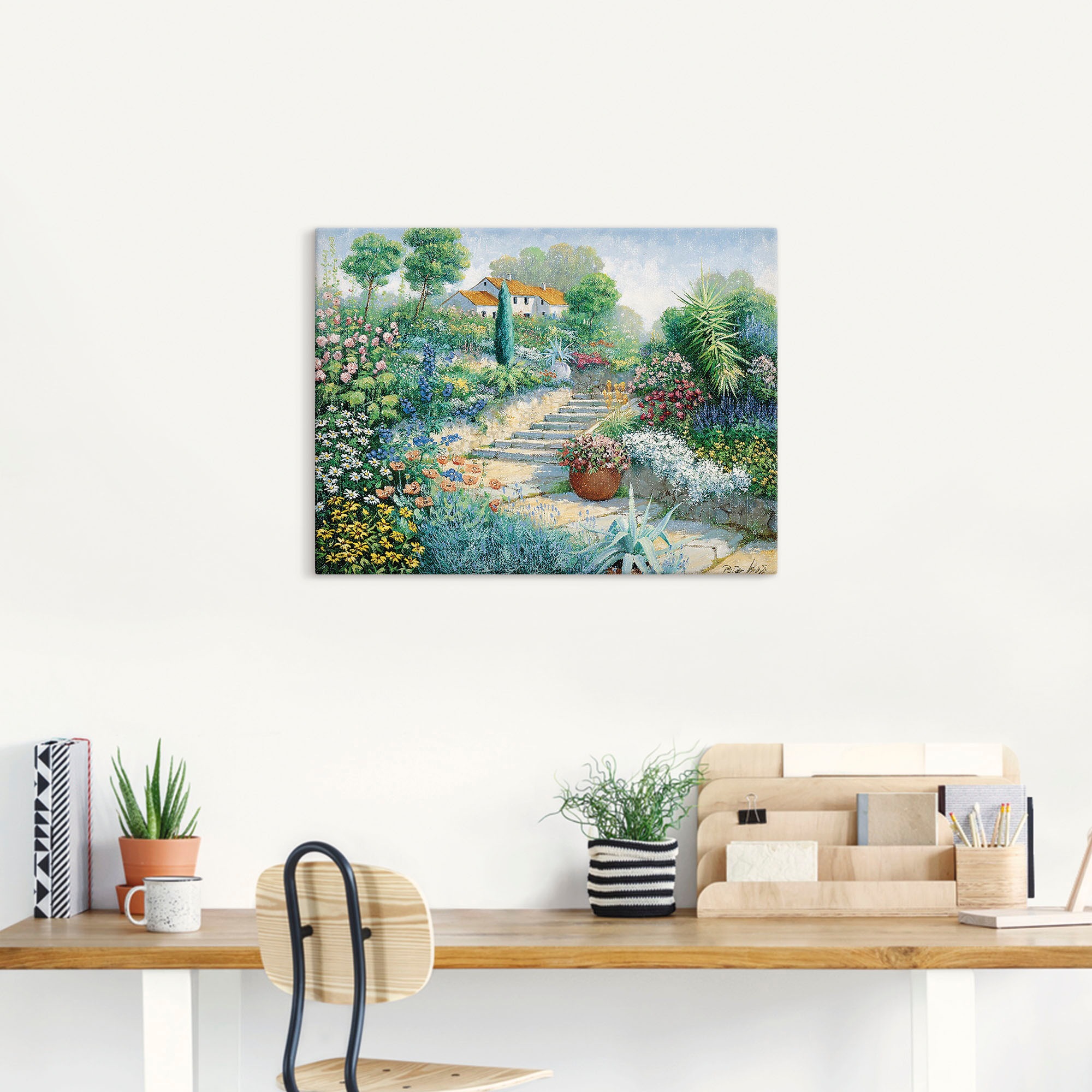 Artland Leinwandbild »Überall Blumen«, Garten, (1 St.), auf Keilrahmen gespannt