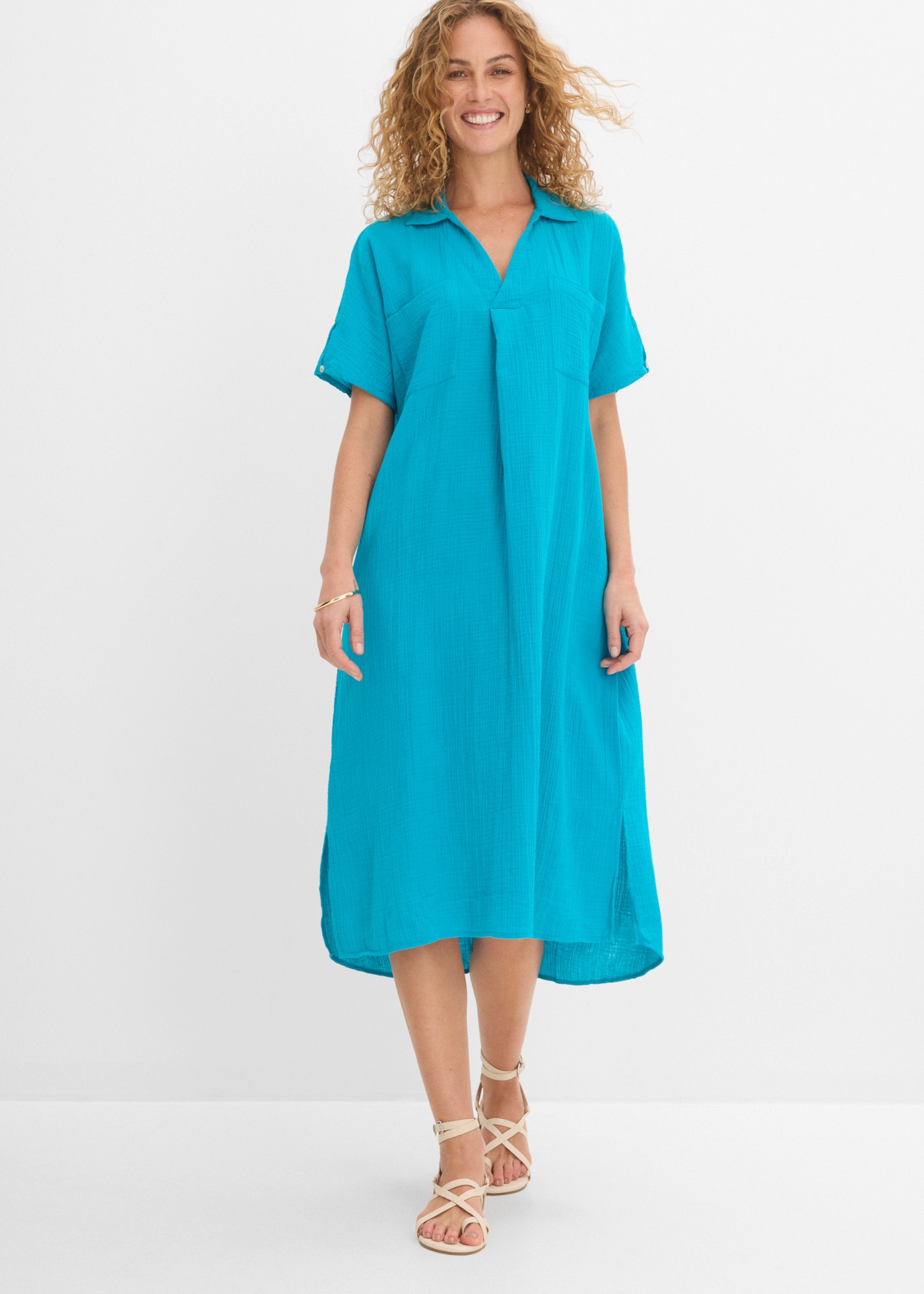 bonprix Oversize-Passform, Kaftan-Schnitt, Kimonoärmel, aus Baumwolle