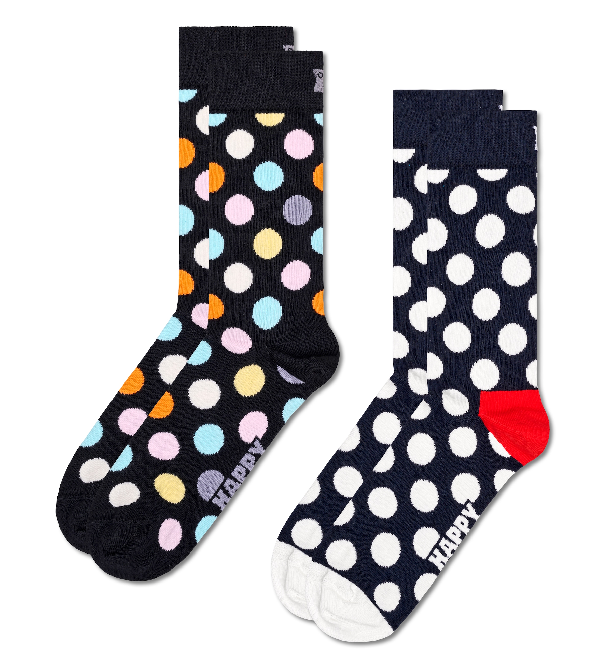 Happy Socks Socken »Classic Big Dot Socks«, (Packung, 2 Paar), allover mit Punkten