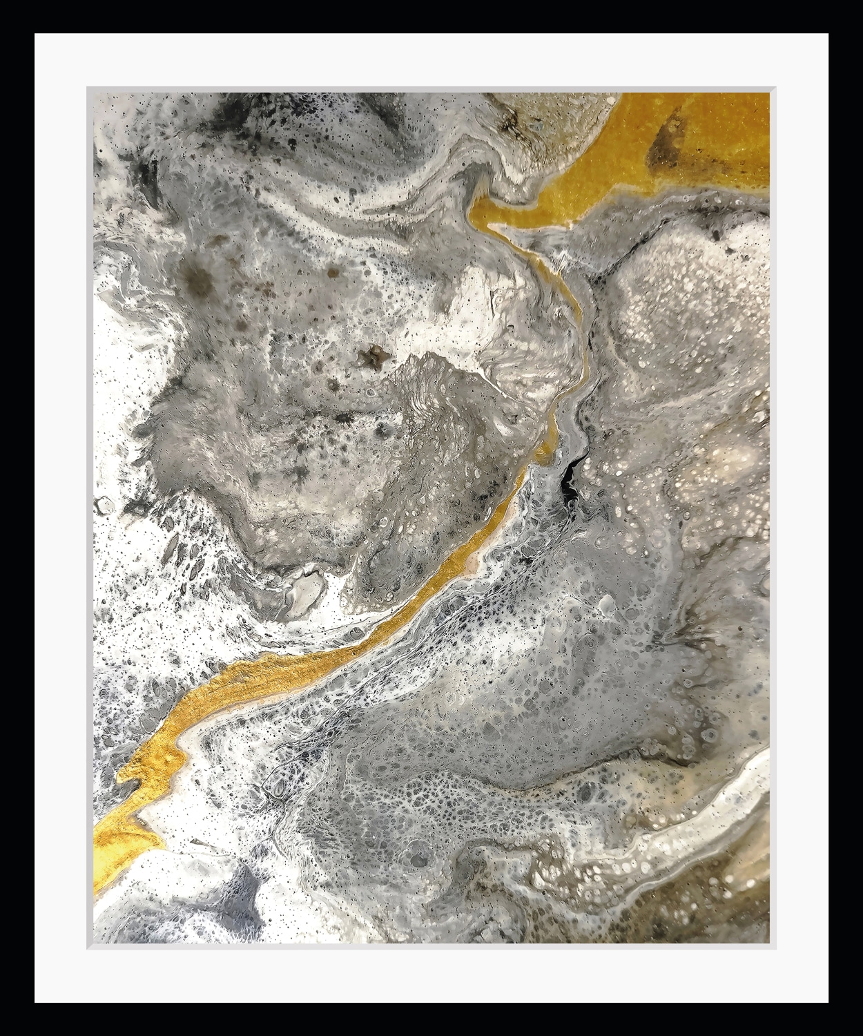Image of queence Bild "Alison" Abstrakt Marmor Spa Spirituelle Bilder Stein HD Premium Poster-Druck inkl. Holzrahmen
