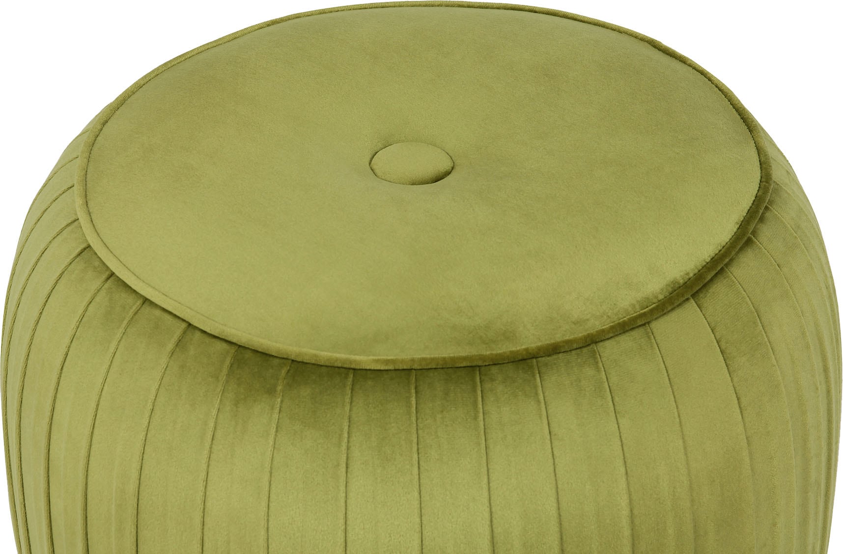 Kayoom Polsterhocker »Hocker Lyla 125, Edler Touch durch goldfarbenenen Sockel, Samtbezug«, (1 St.), samtweich, gesteppte Ziernaht, Edelstahlsockel, Hochwertiger Samtbezug