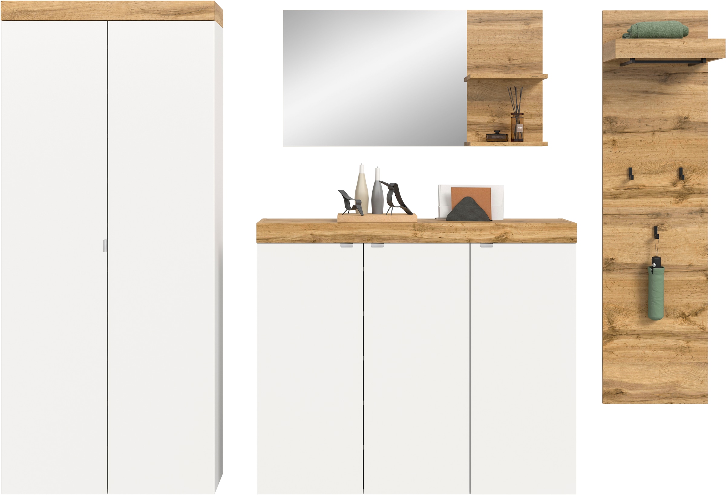 GOODproduct Garderoben-Set »MAMBO II, 4-teilig, TOPSELLER!, hängend oder stehend montierbar« 4 Stk. tlg.
