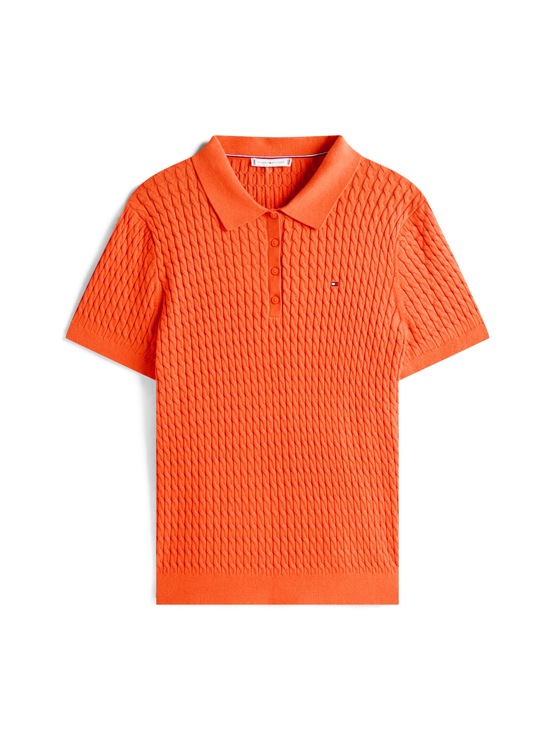Image of Tommy Hilfiger Curve Kurzarmpullover "CRV CO CABLE FINE GG POLO SWT"