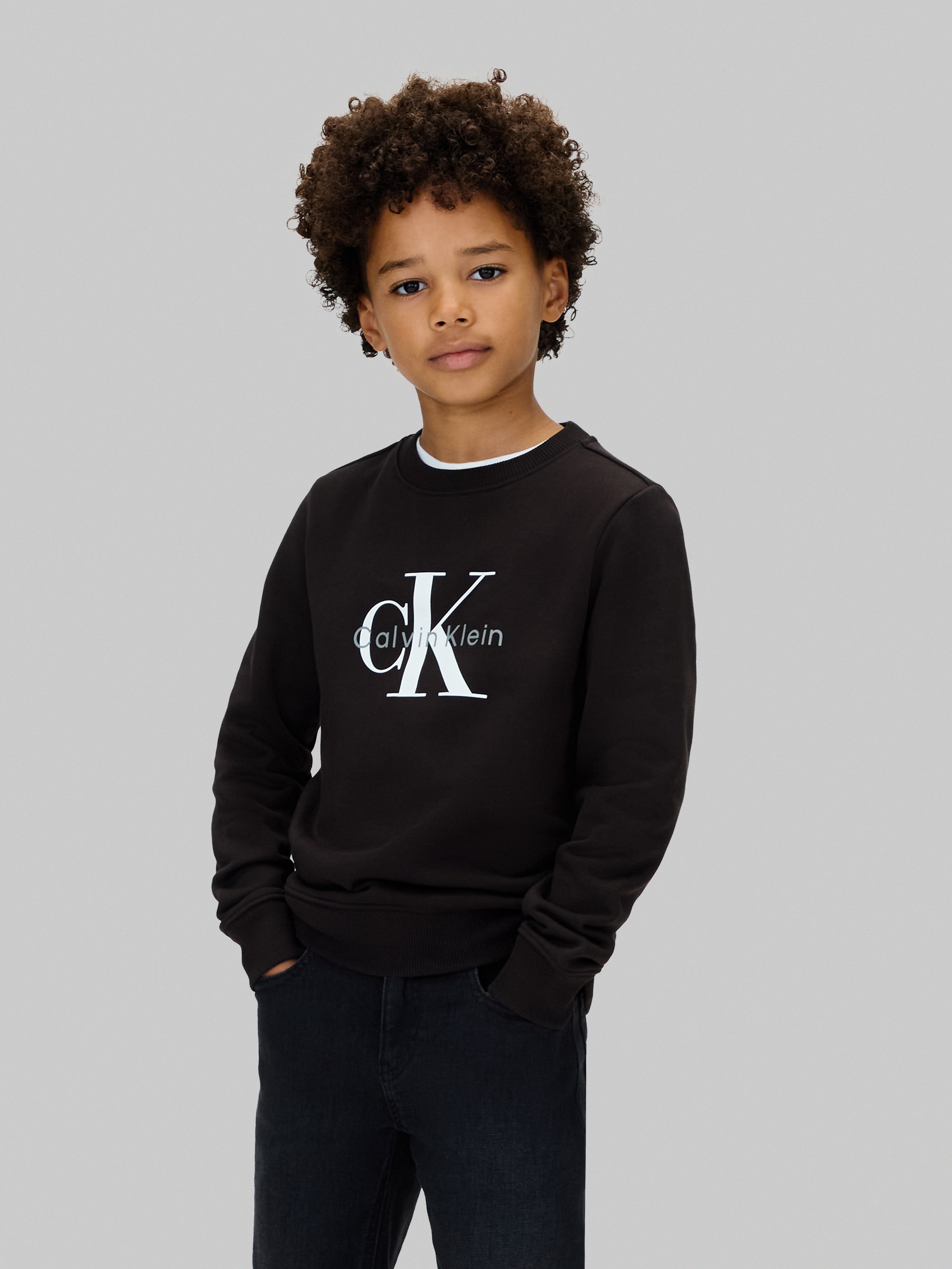 Image of Calvin Klein Sweatshirt "CK MONOGRAM TERRY CN SWEATSHIRT", für Kinder bis 16 Jahre, Logo-Print