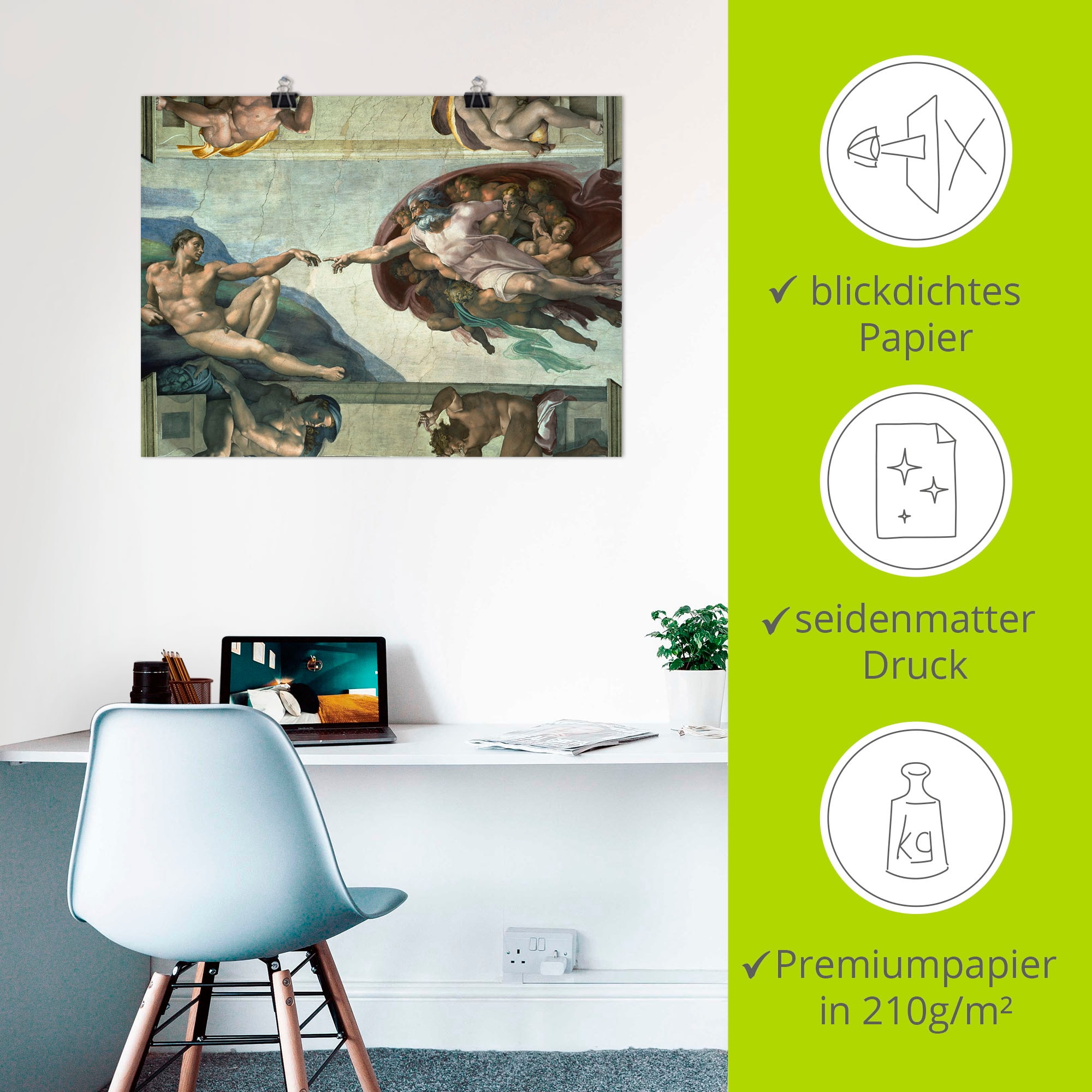 Artland Wandbild »Die Erschaffung des Adam« Religion 1 Stk. tlg. als Leinwandbild, Poster in verschied. Grössen