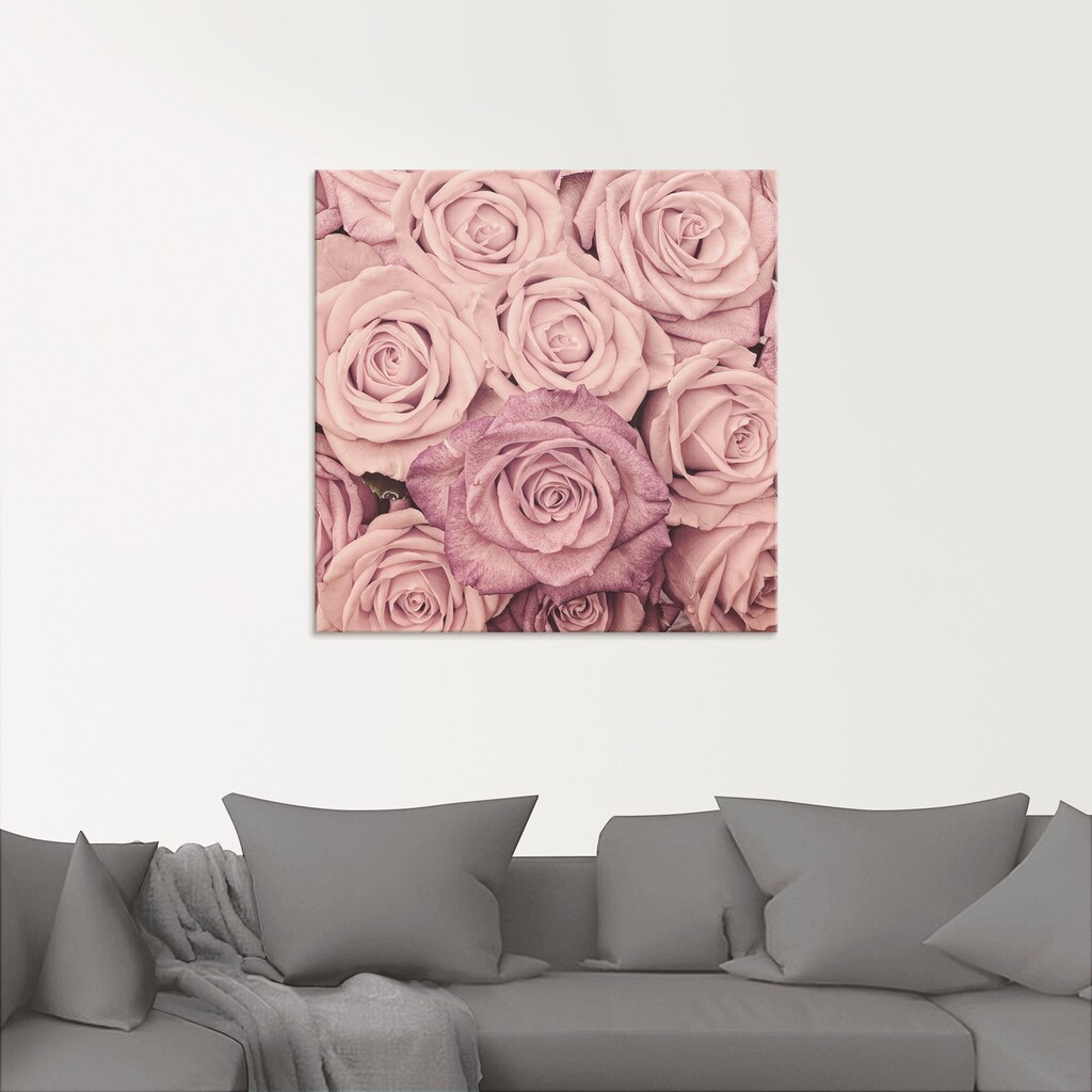 Artland Glasbild »Rosen«, Blumen, (1 St.)