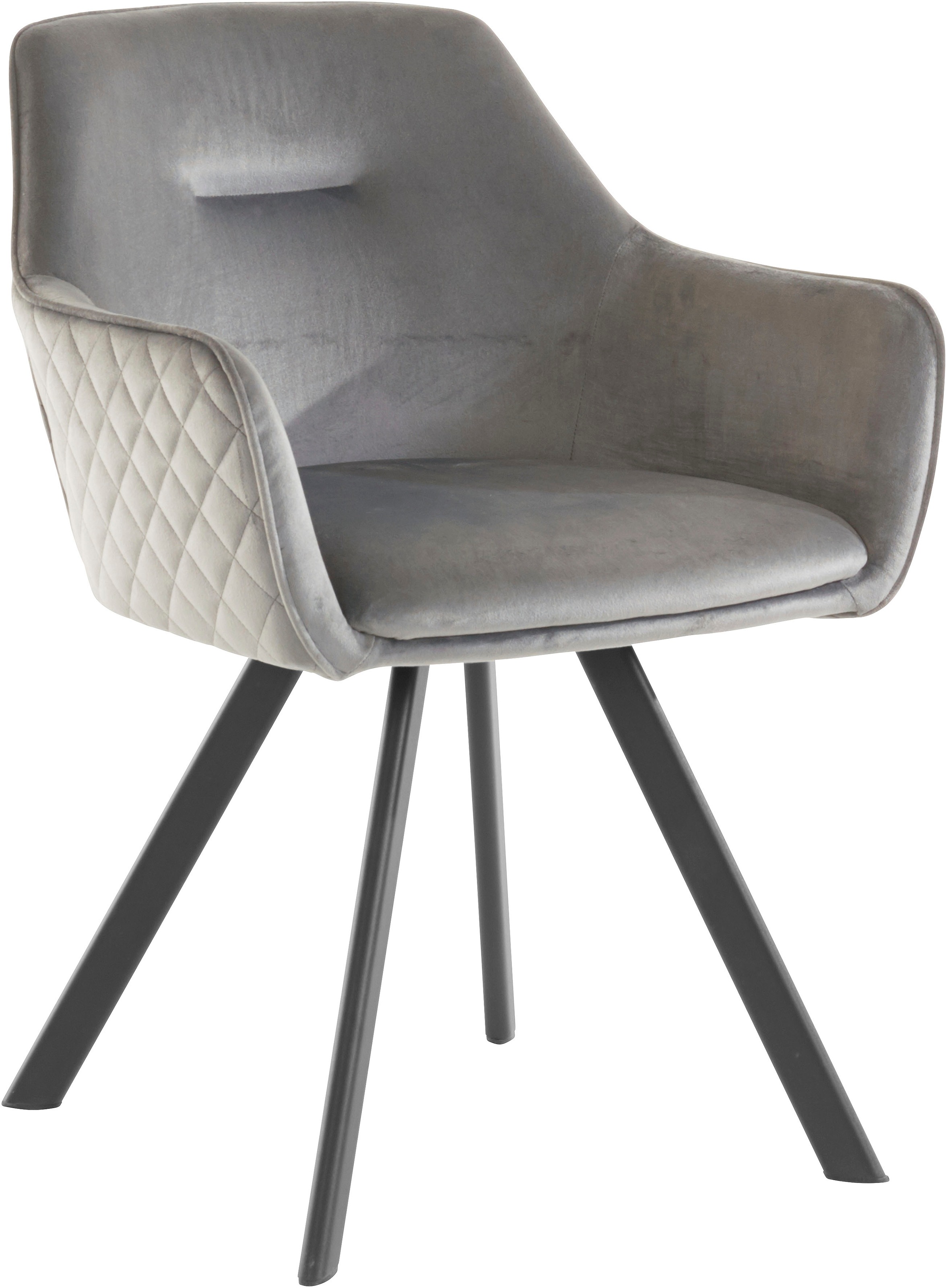 Image of my home Esszimmerstuhl »Nina«, 1 St., Veloursstoff, mit schwarzem Metallgestell und dekorativer Diamantsteppung auf der Rückenseite bei Ackermann Versand Schweiz