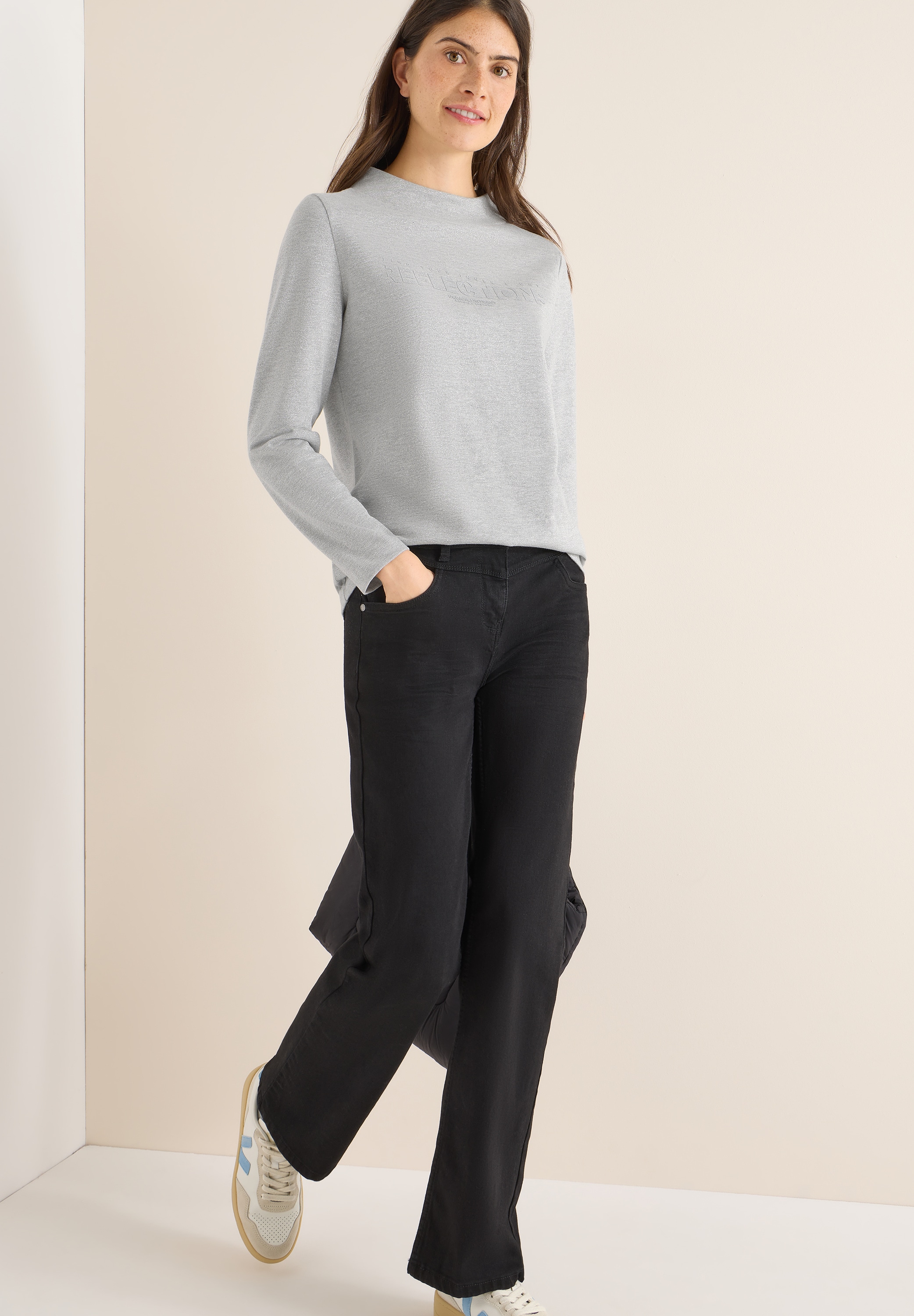 Cecil Sweatshirt , mit Glitzer-Wording
