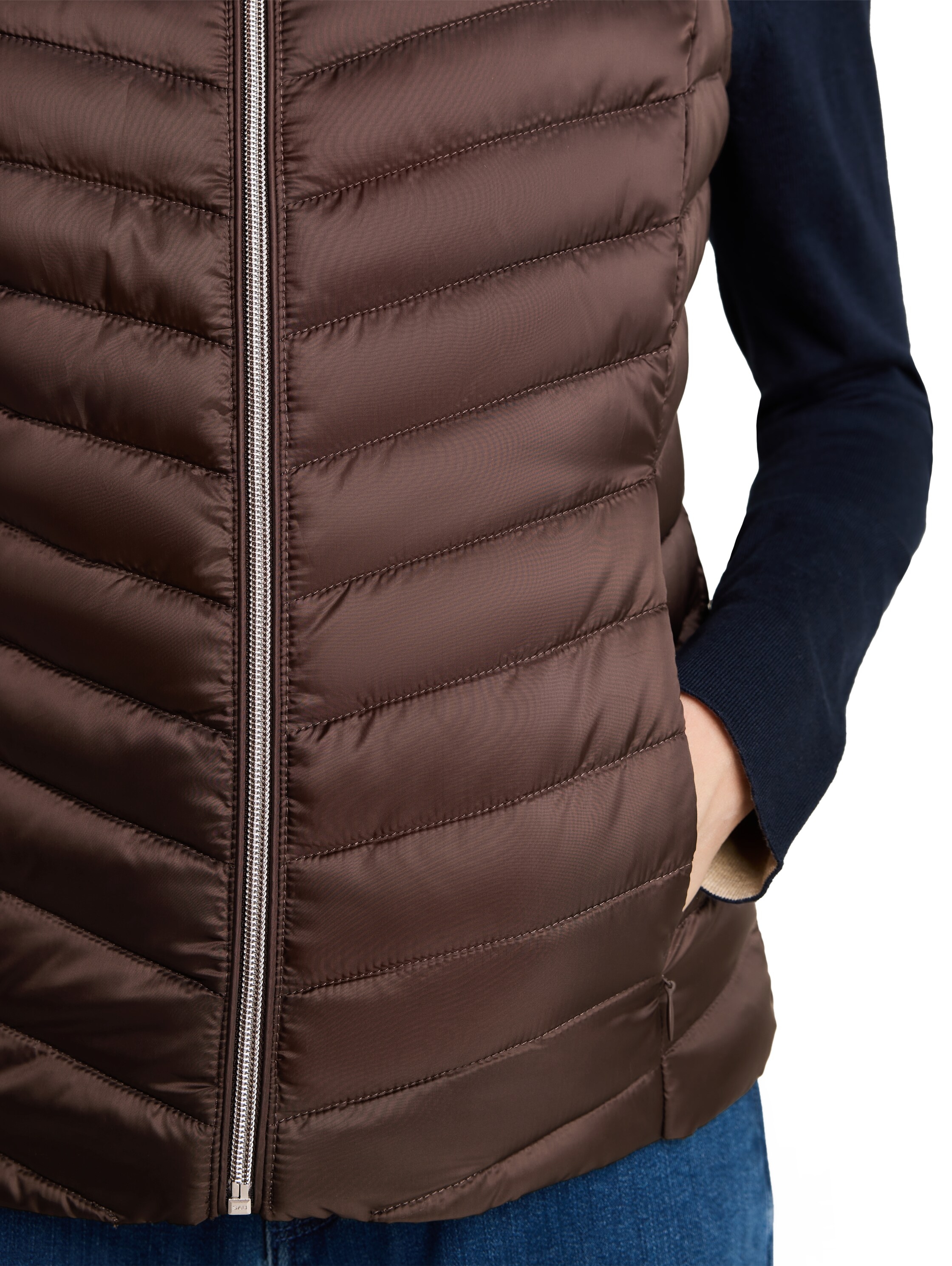 TOM TAILOR Gilet matelassé avec col montant et fine structure matelassée