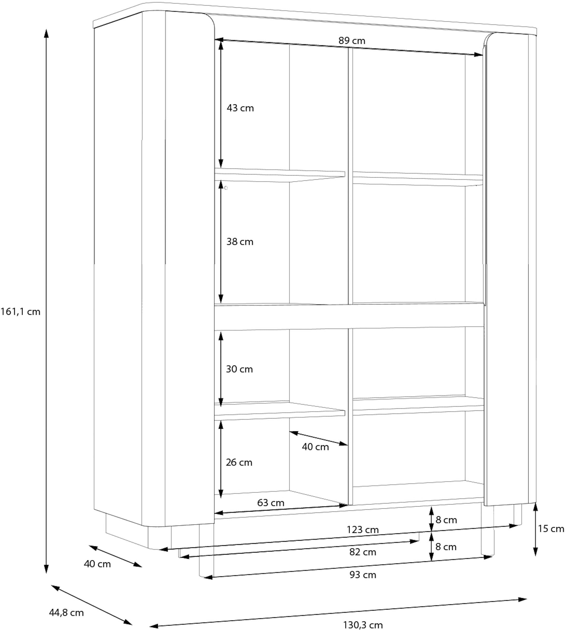 FORTE »Vodol« Highboard, Soft Close, ABS Kanten