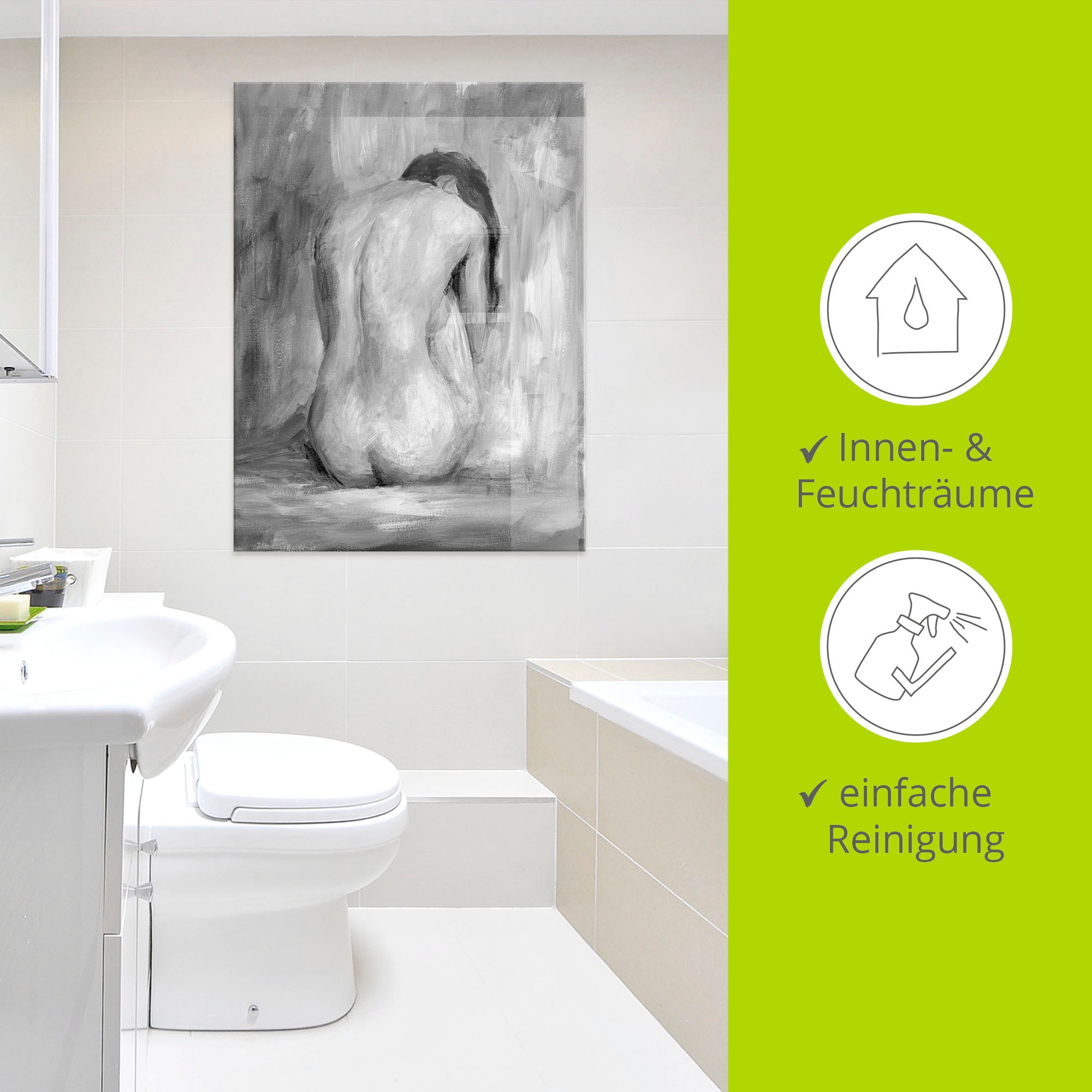 Artland Tableau en verre »Figur in schwarz & weiss II« 1 cuis tlg. in verschiedenen Grössen