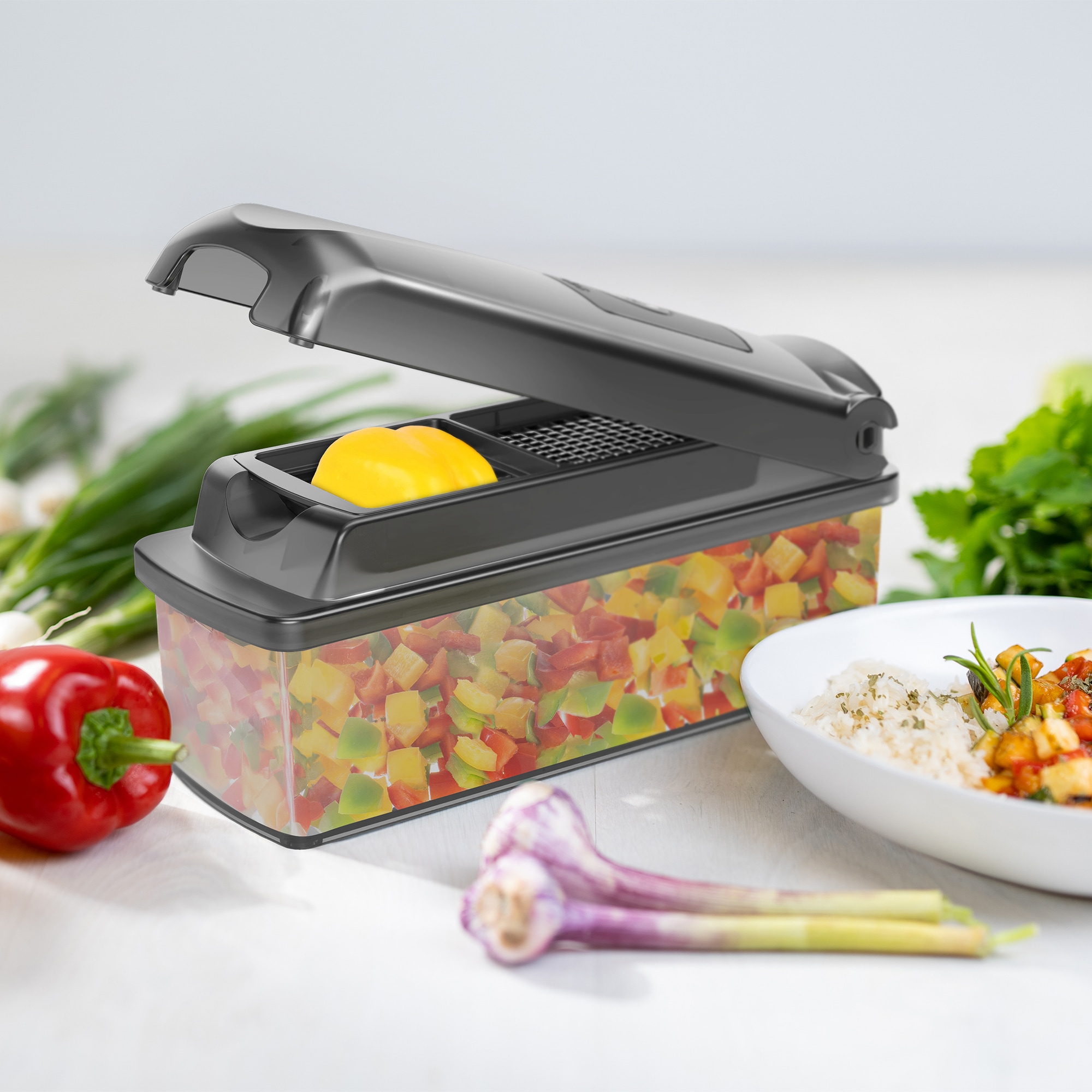 Genius Coupe-légumes »Nicer Dicer Plus Jubiläums-Edition, Set 13-tlg.« Zerkleiner mit XXL- Messereinsätze