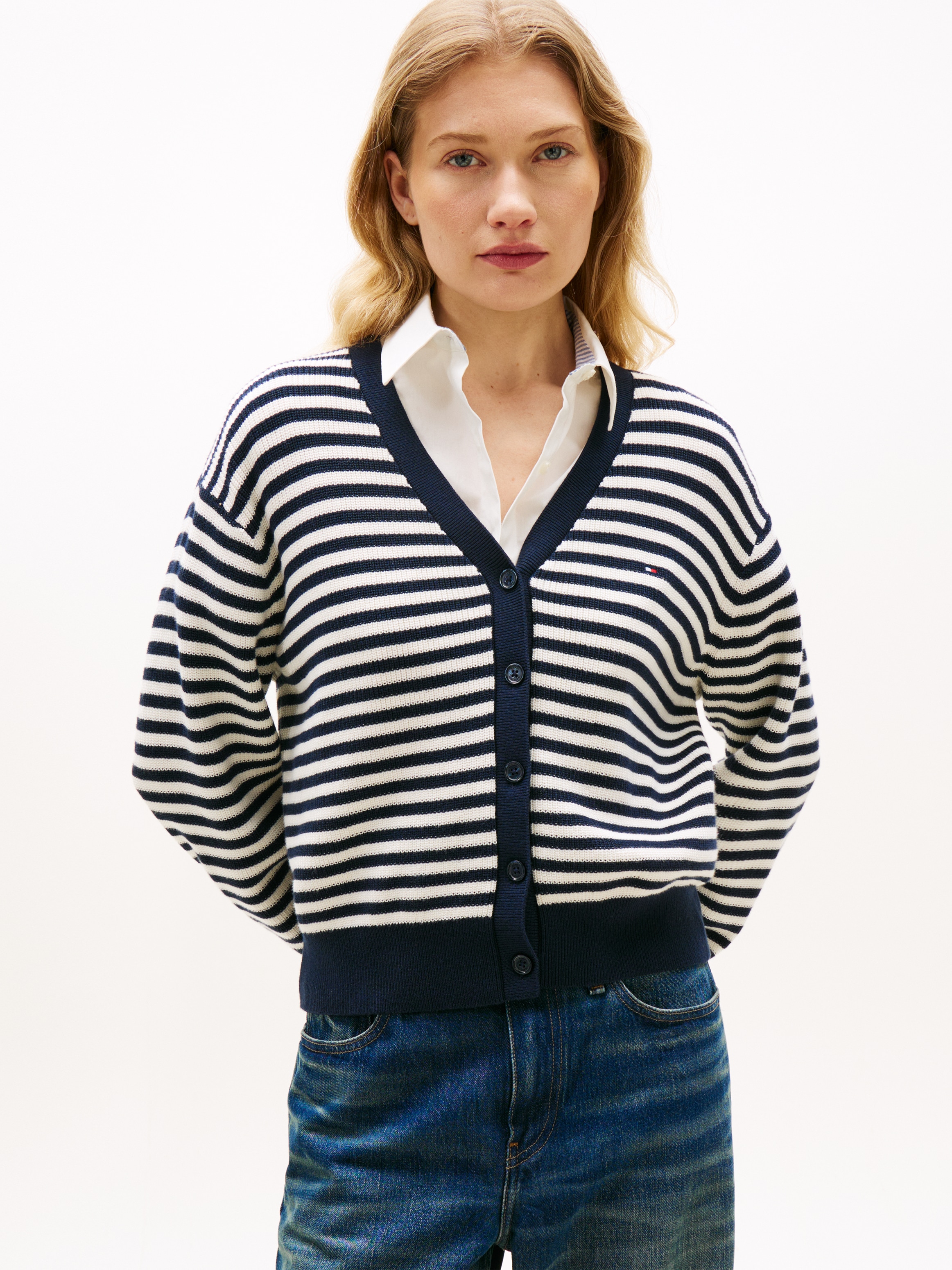 Image of Tommy Hilfiger Strickpullover "CO CARDI LS CARDI" mit Knopfleiste
